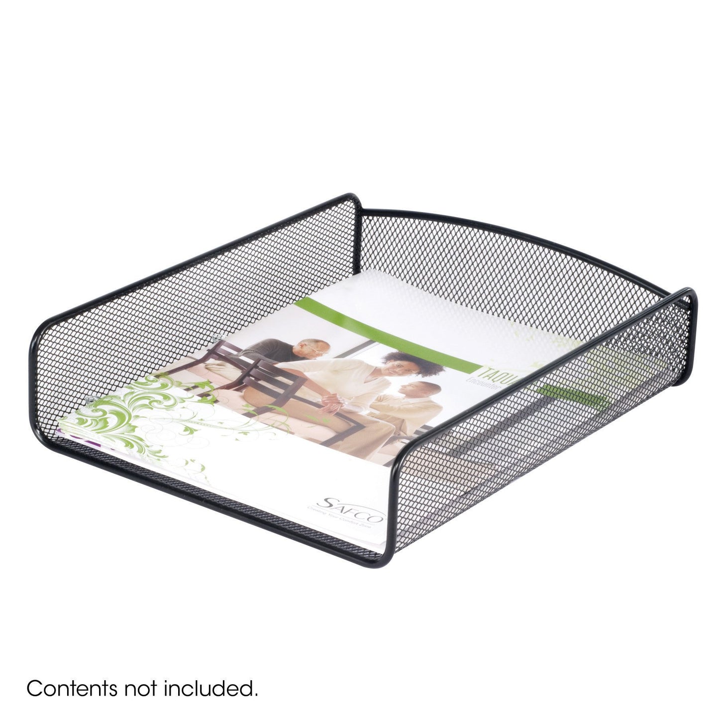 Safco Onyx Mesh Single Tray Desktop Organizer | Heavy Duty Steel | Powder Coat Finish | 11.75 x