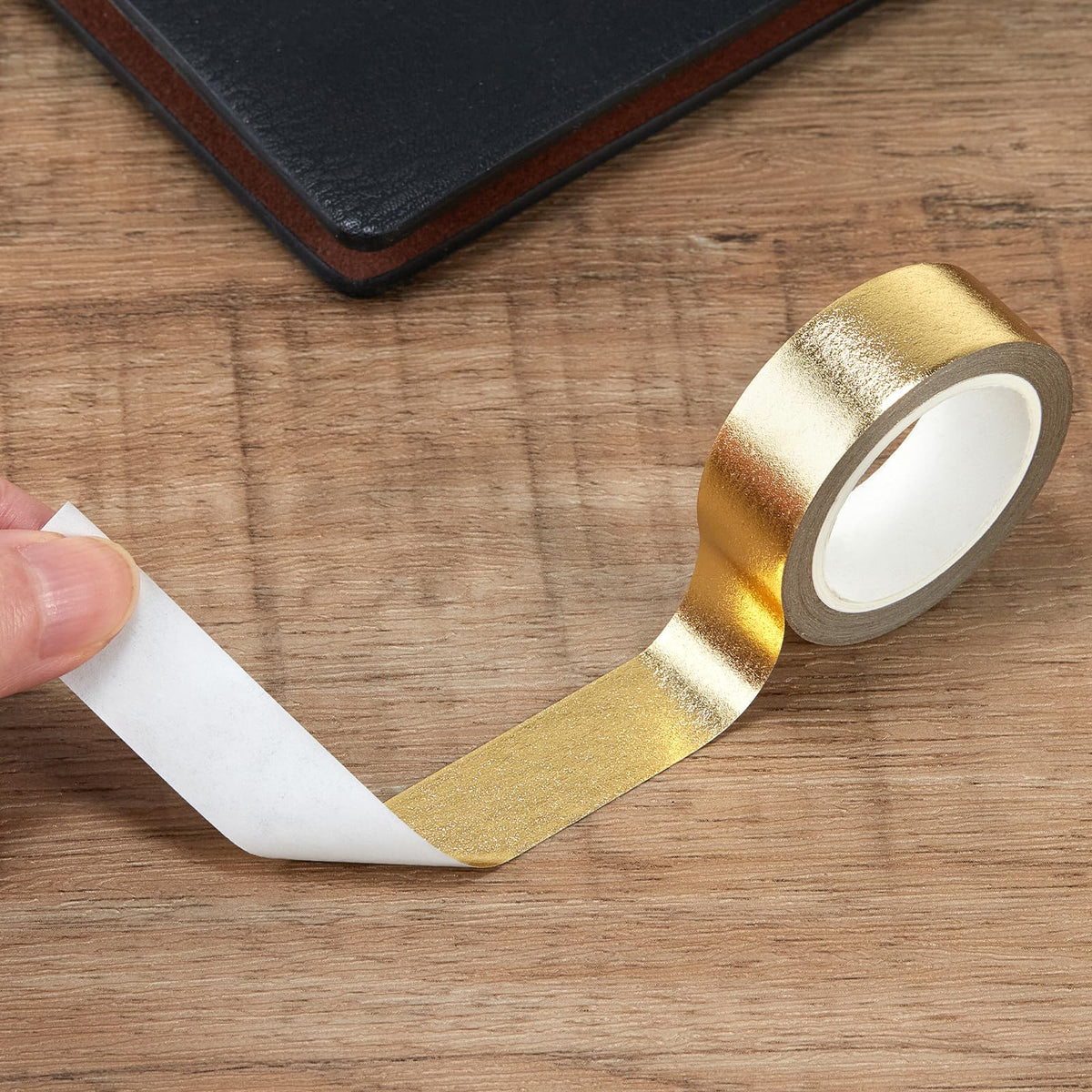 QDiShi 2 Rolls Gold Washi Tape for Wall Decor, Decorative, Foil Masking Tape, Low Tack, Self
