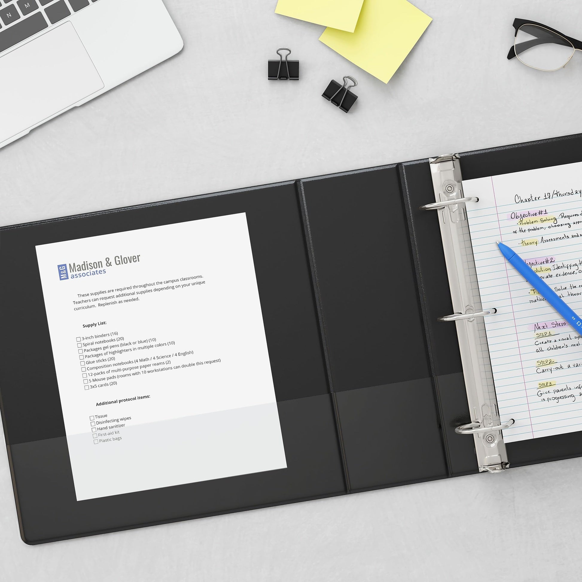 Staples 2" 3-Ring View Binder, D-Ring, Black, 4/Pack