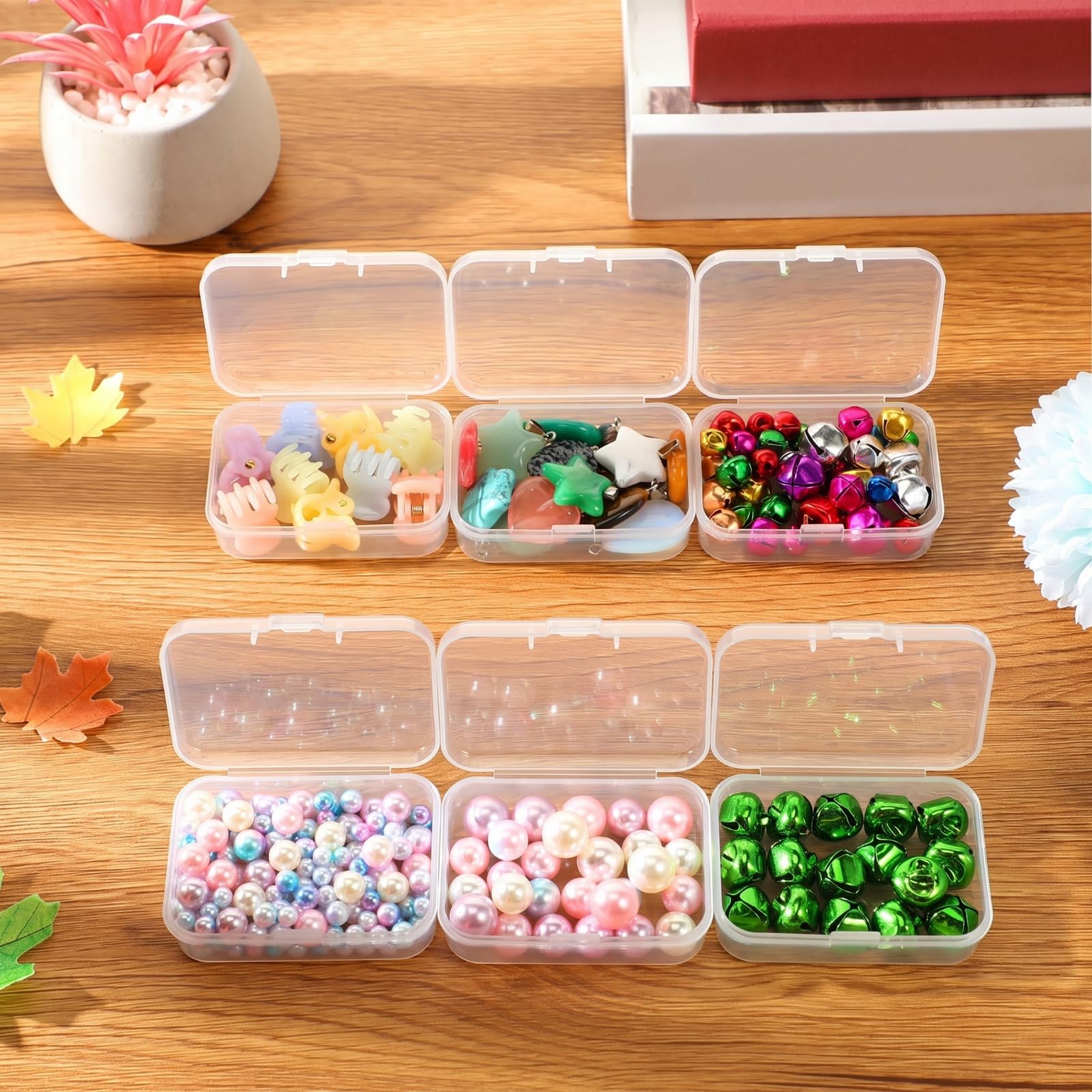 Jetec 30 Pieces Small Clear Plastic Storage Box, 2.5 x 1.7 x 0.8 Inch