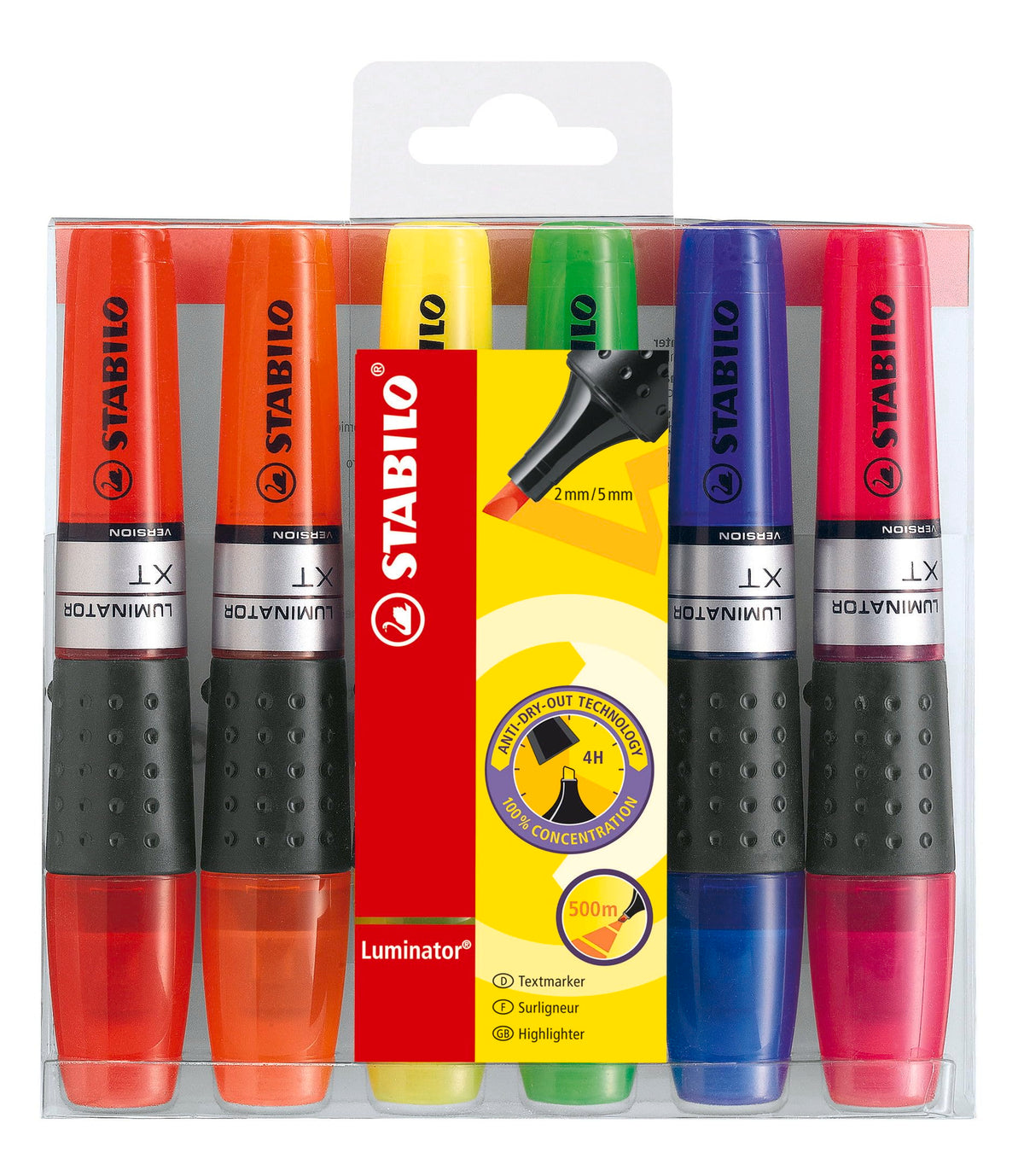 STABILO Highlighter LUMINATOR Wallet of 6 assorted colours