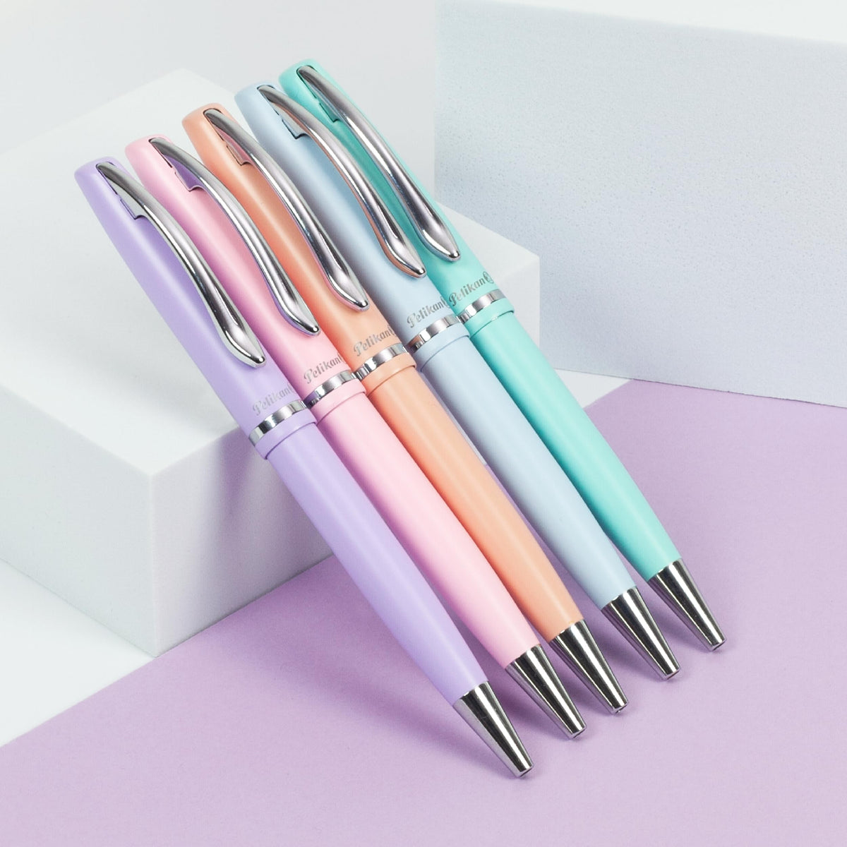 Pelikan Jazz Pastel Ballpoint Pen with Medium Point, Blue Ink Refill, Pink, Boxed, 1 Each (812658)