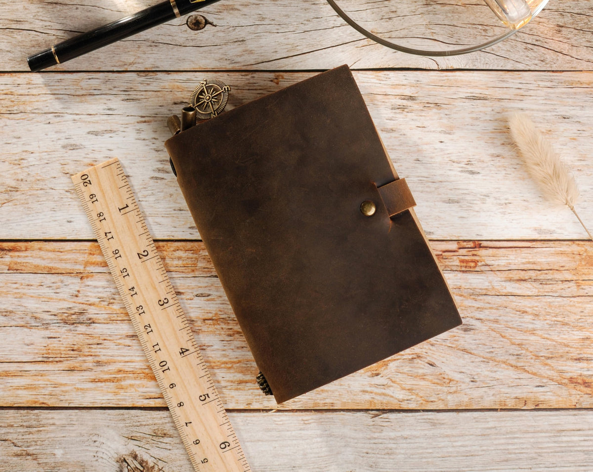 7Felicity Genuine Leather Diary,Refillable Pages Leather Journal,Pocket Size,Handmade Cute Writing