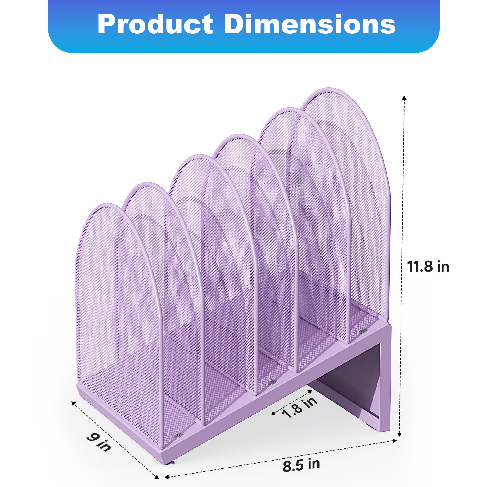 gianotter Desktop File Organizer with 5 Compartments