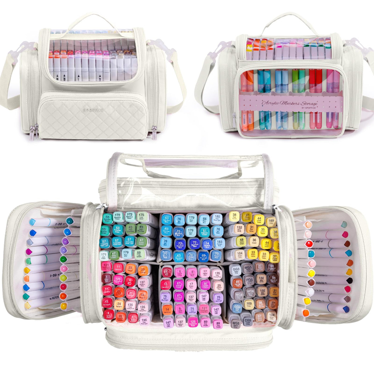 Large Marker Organizer Case for Up to 300 Markers, Marker Storage Bag