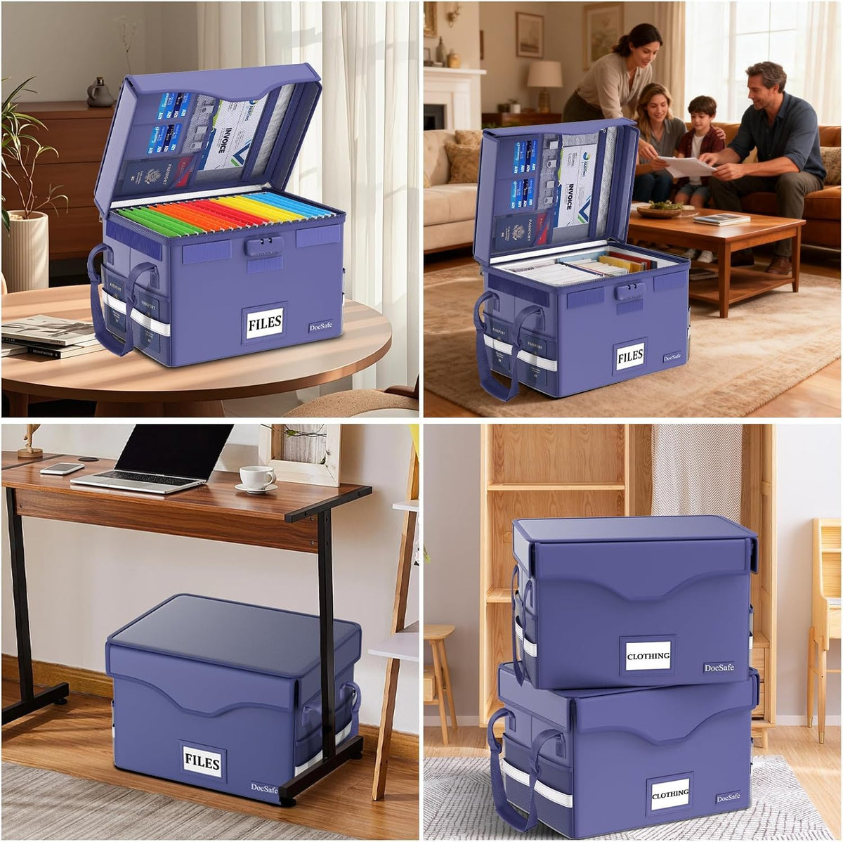 DocSafe 5200°F Fireproof Document Box with Lock,Heat Insulated File Organizer Storage with