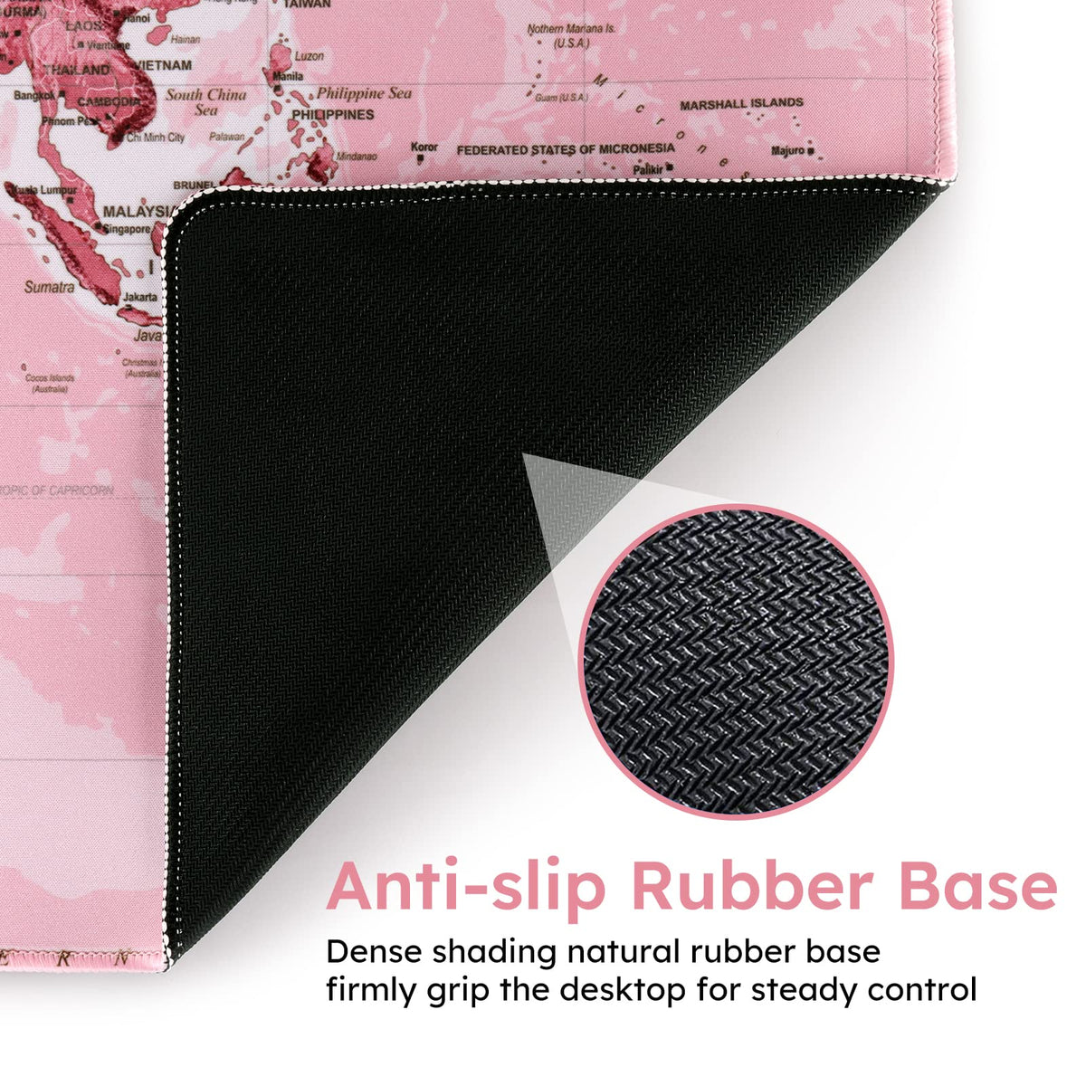 iCasso Gaming Mouse Pad,35.4x15.7 in Desk Pad,Pink World