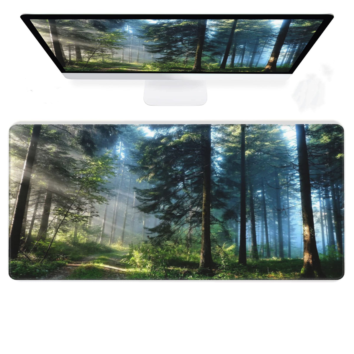 Desk Mat,Forest Extended Gaming Mouse Pad for Office Work & Game,Computer Keyboard Mouse Mat Desk