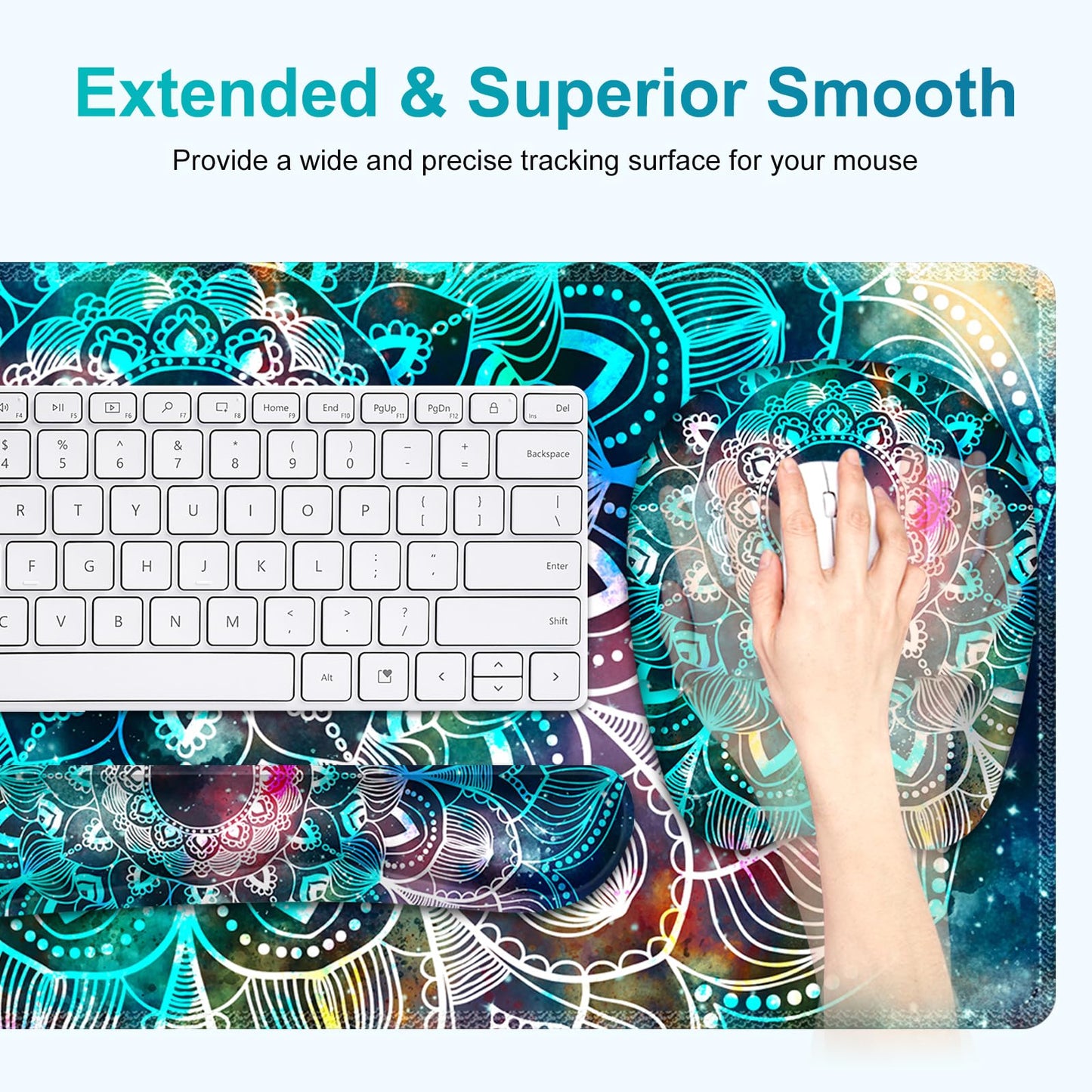 NXZGO Large Mouse Pad with Wrist Support 4 in1 Set, XXL Big Game Mousepad + Keyboard Wrist