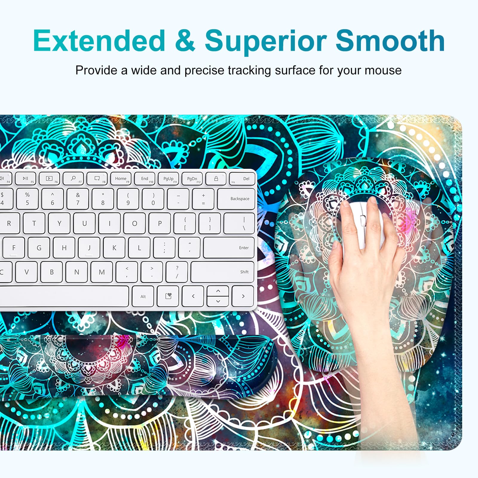 NXZGO Large Mouse Pad with Wrist Support 4 in1 Set, XXL Big Game Mousepad + Keyboard Wrist