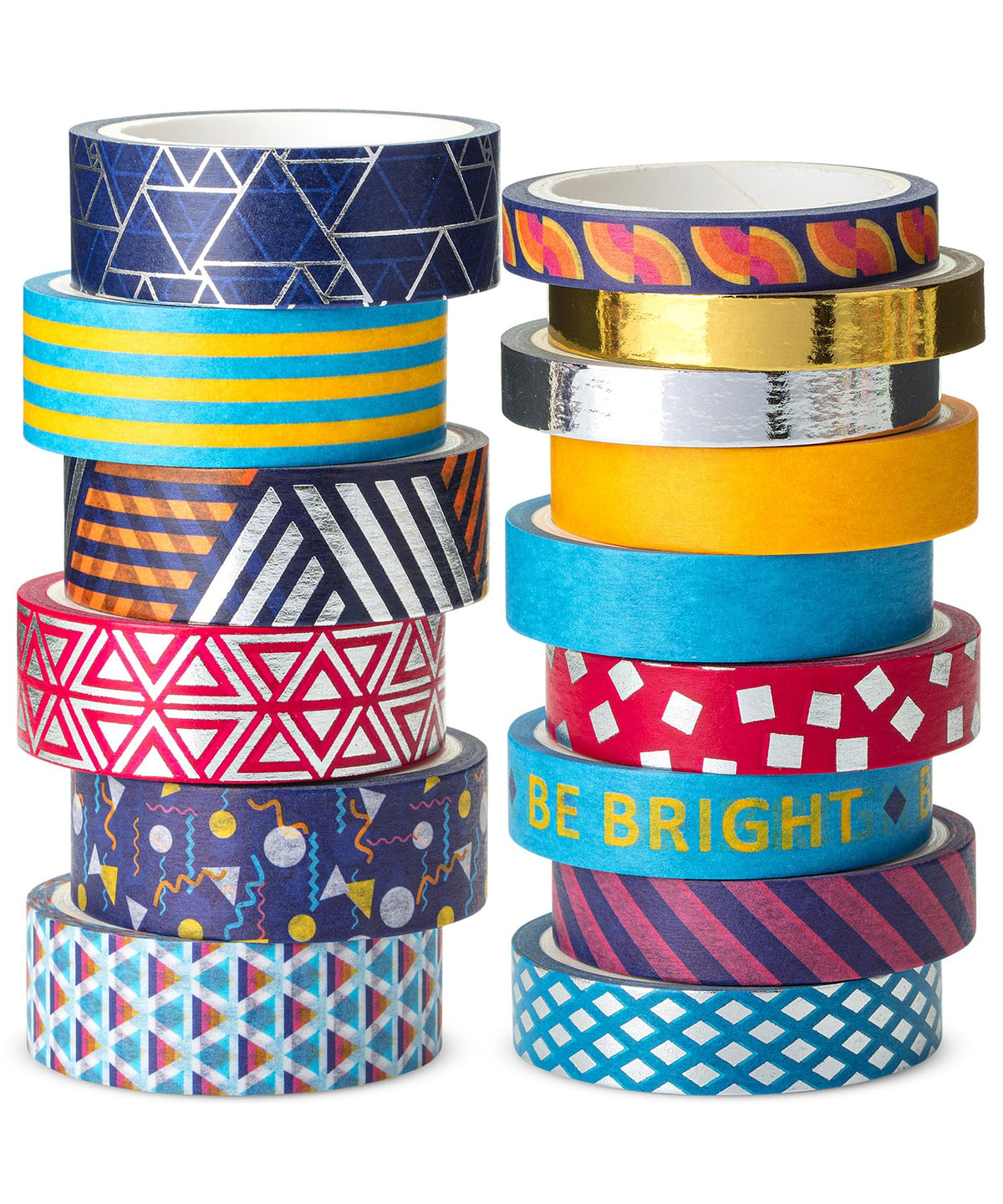 Mr. Pen- Washi Tape Set, 15 Rolls, Assorted Sizes, Metallic Foil