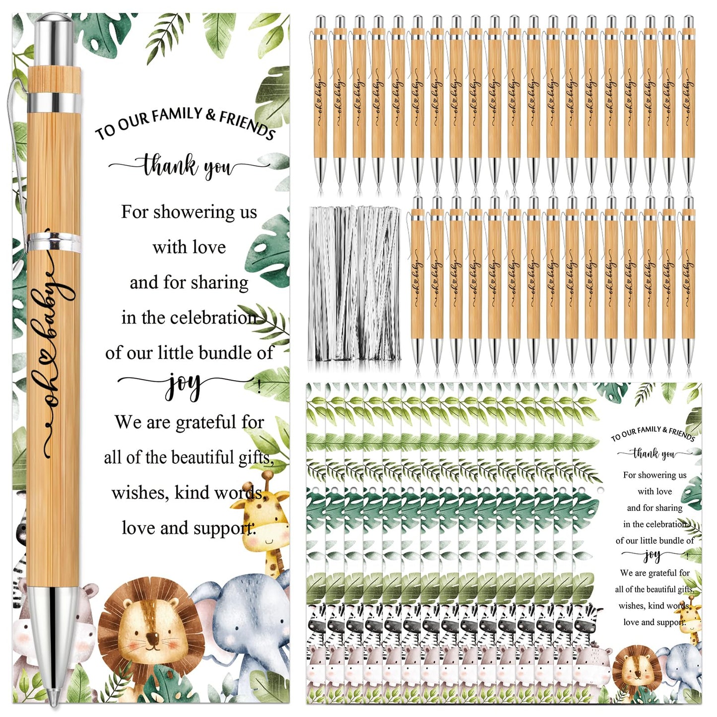 Zhanmai 75 Sets Safari Baby Shower Favors