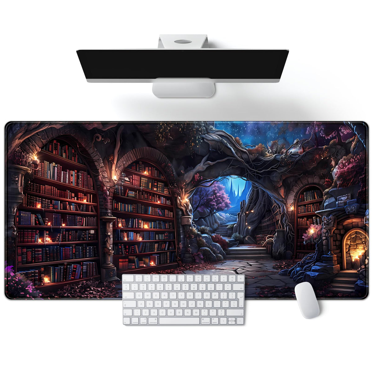 Enchanted Mystic Archive Library Desk Mat Large Mouse Pad Aesthetic Keyboard Pad Extended Gaming