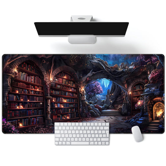 Enchanted Mystic Archive Library Desk Mat Large Mouse Pad Aesthetic Keyboard Pad Extended Gaming