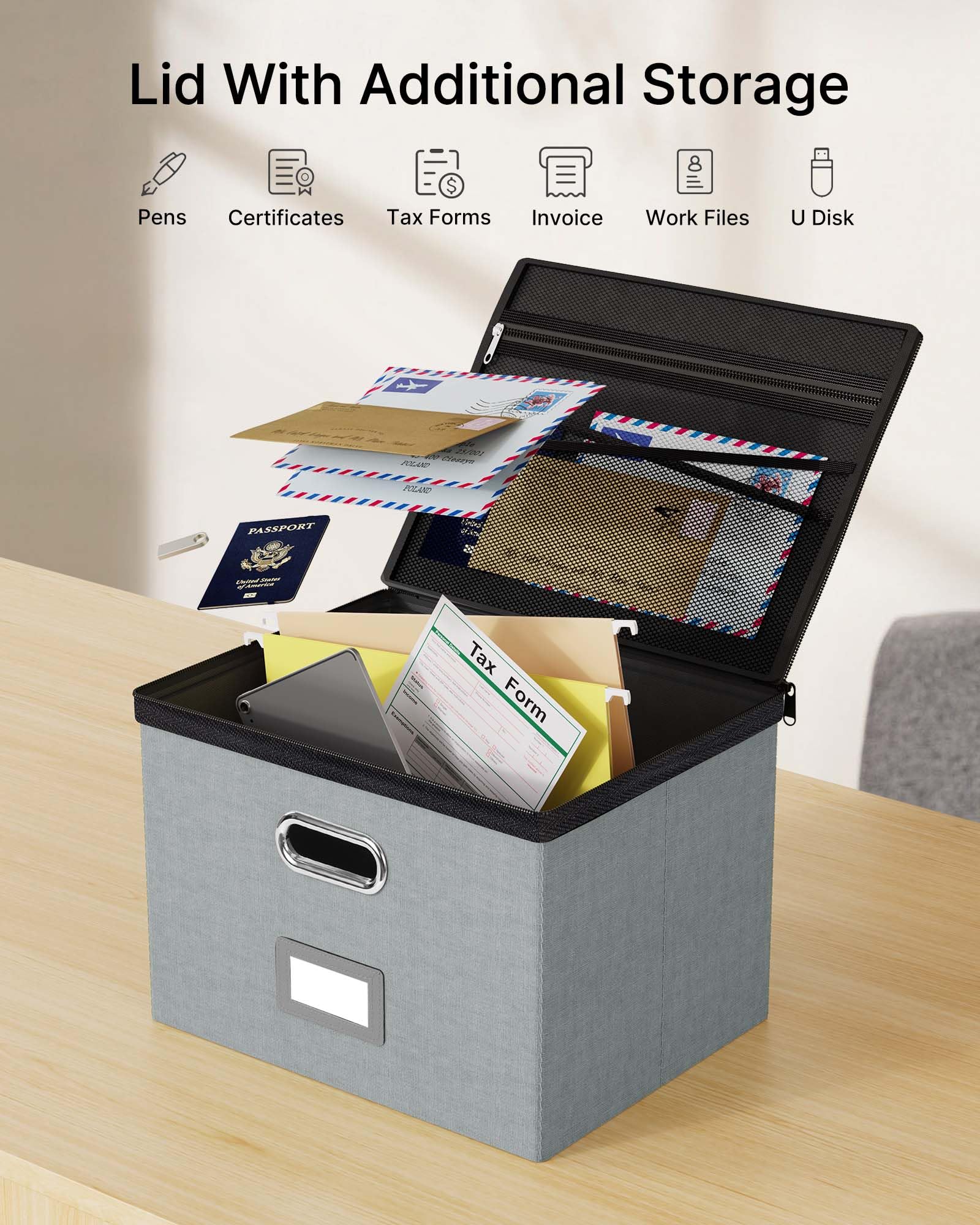 Oterri File Box Large 1-Pack Hanging Organizer for Letter/Legal-Size Folder