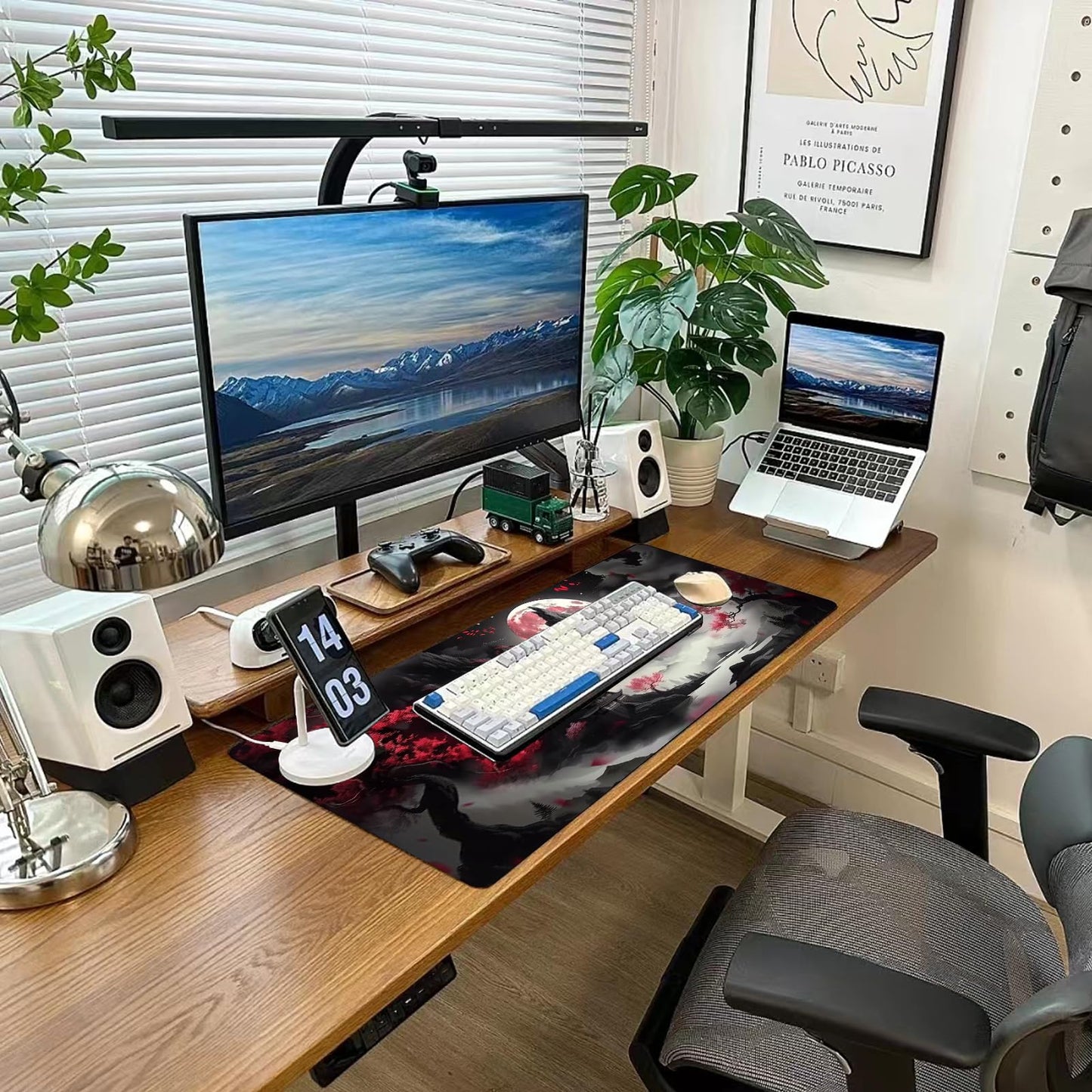 Gaming Mouse Pad Desk Pad XL Large Mouse Mat Office Decor Accessories (Dark Moon)