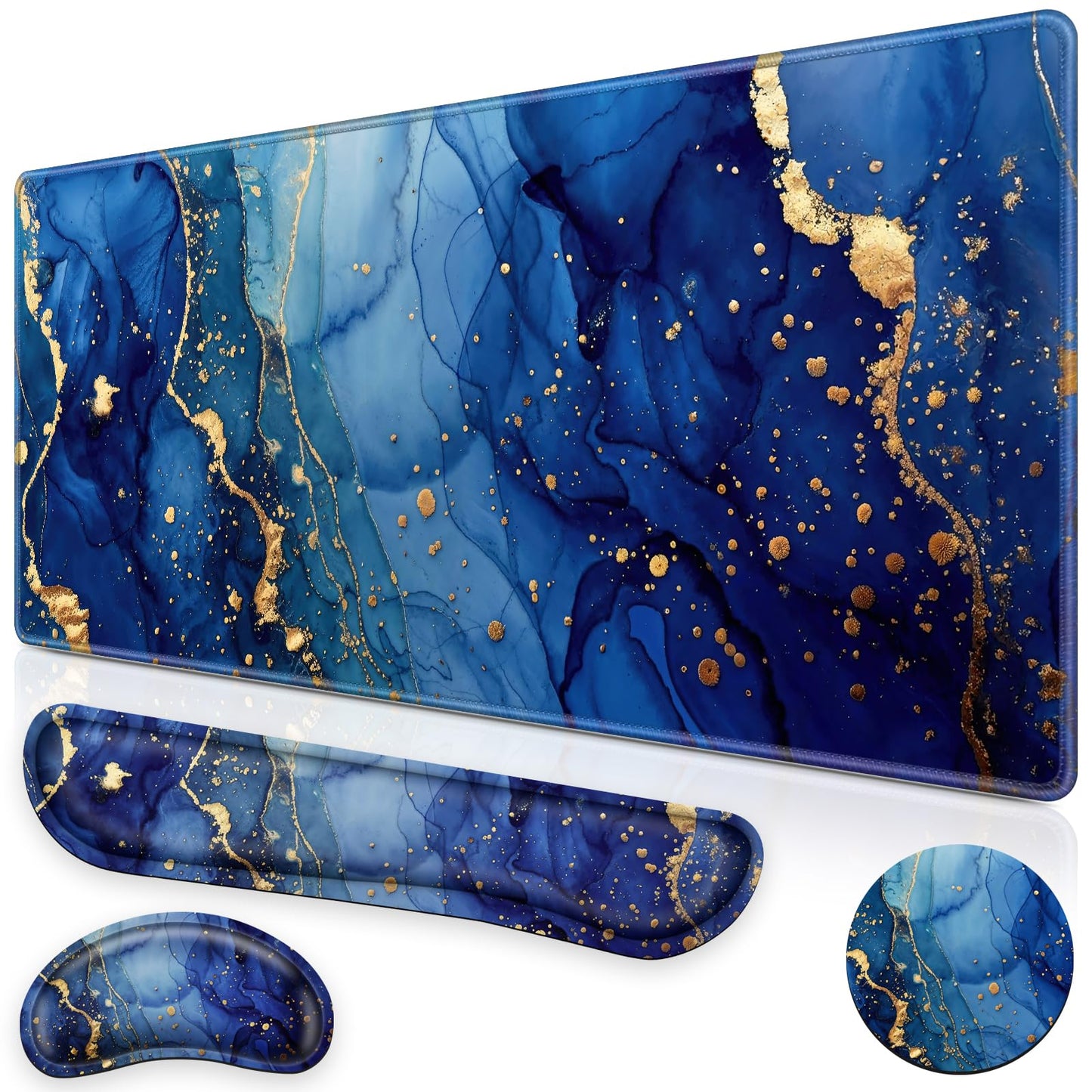 Canjoy Desk Mat with Wrist Rest, Desk Pad for Keyboard and Mouse 4-in-1 Mouse Pad + Keyboard Wrist