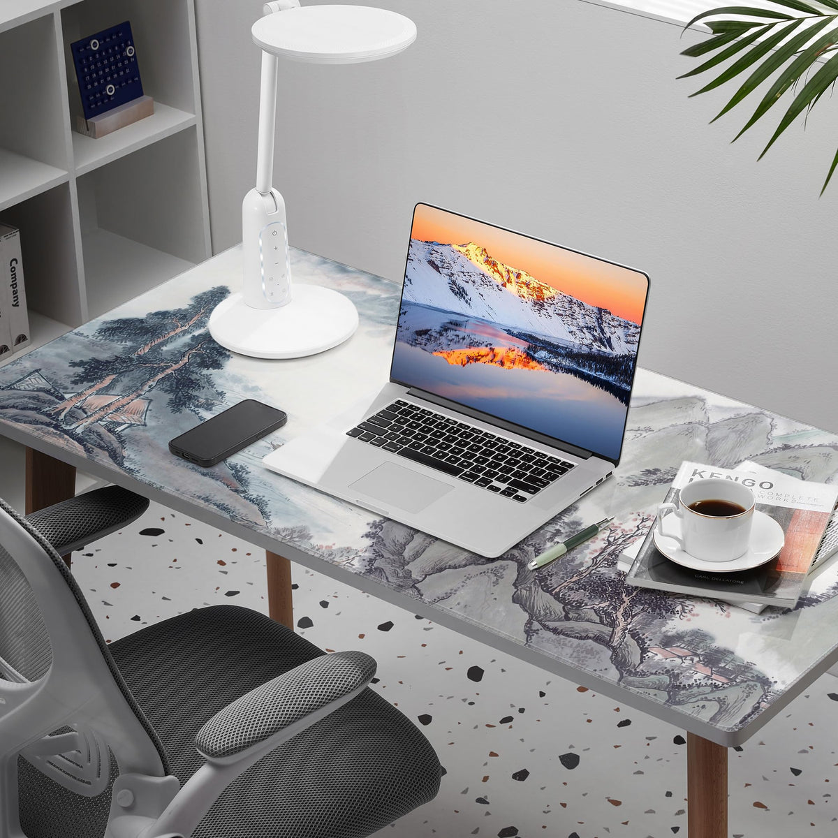 LL-COEUR XXL Landscape Gaming Mouse Pad Computer Keyboard Mat Office Desk Pad (Landscape 1, 47.2" x