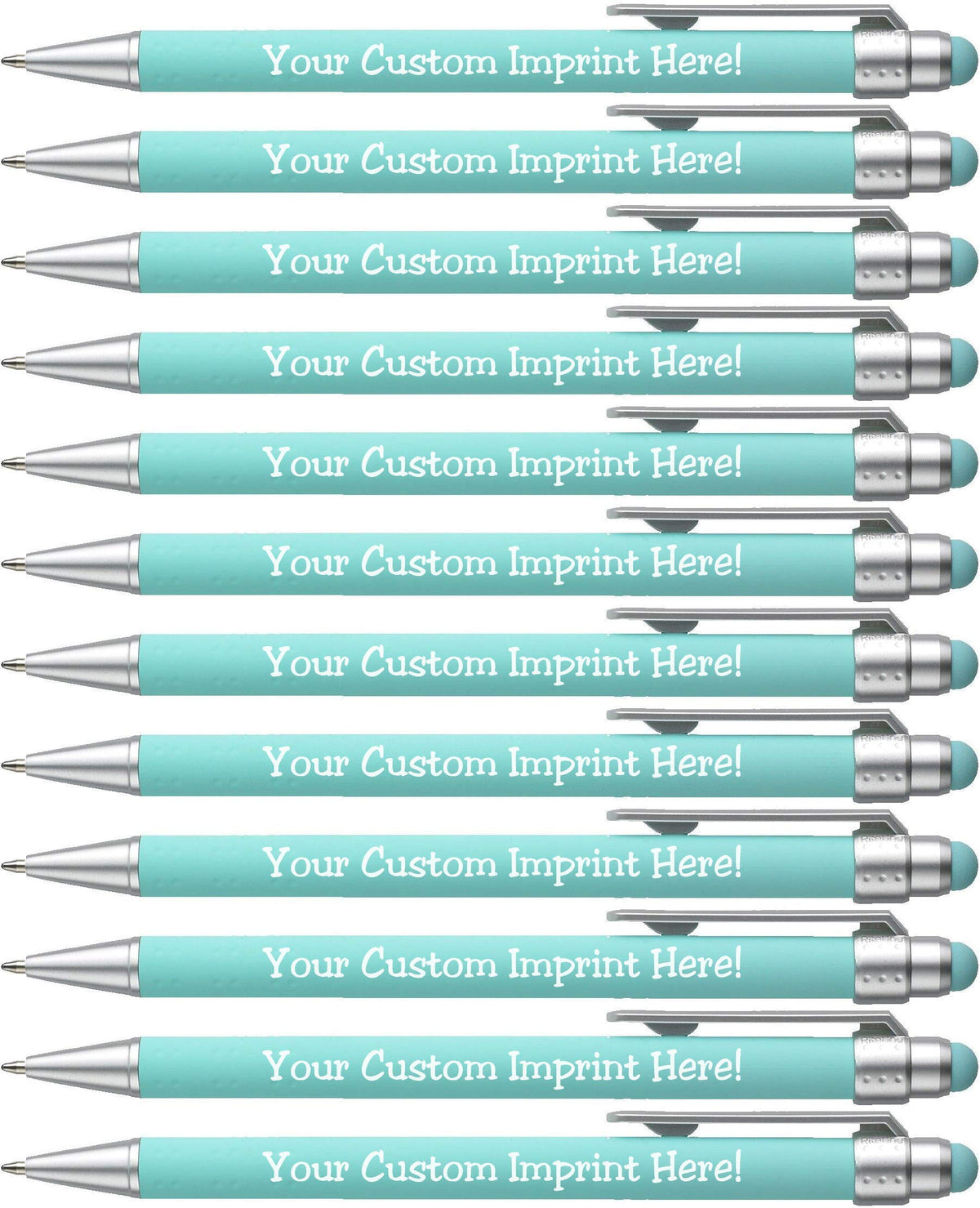 ExpressDesigns™ - Pastel Personalized Pens with Stylus - Soft Touch Design - Custom Printed Name