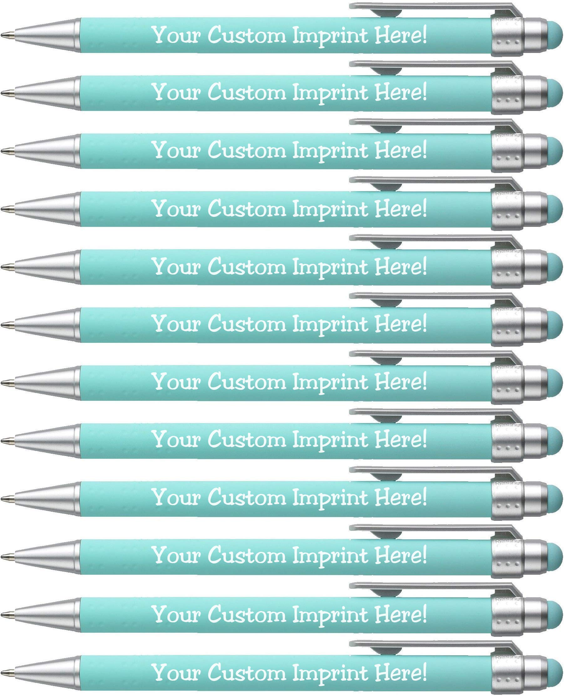 ExpressDesigns™ - Pastel Personalized Pens with Stylus - Soft Touch Design - Custom Printed Name
