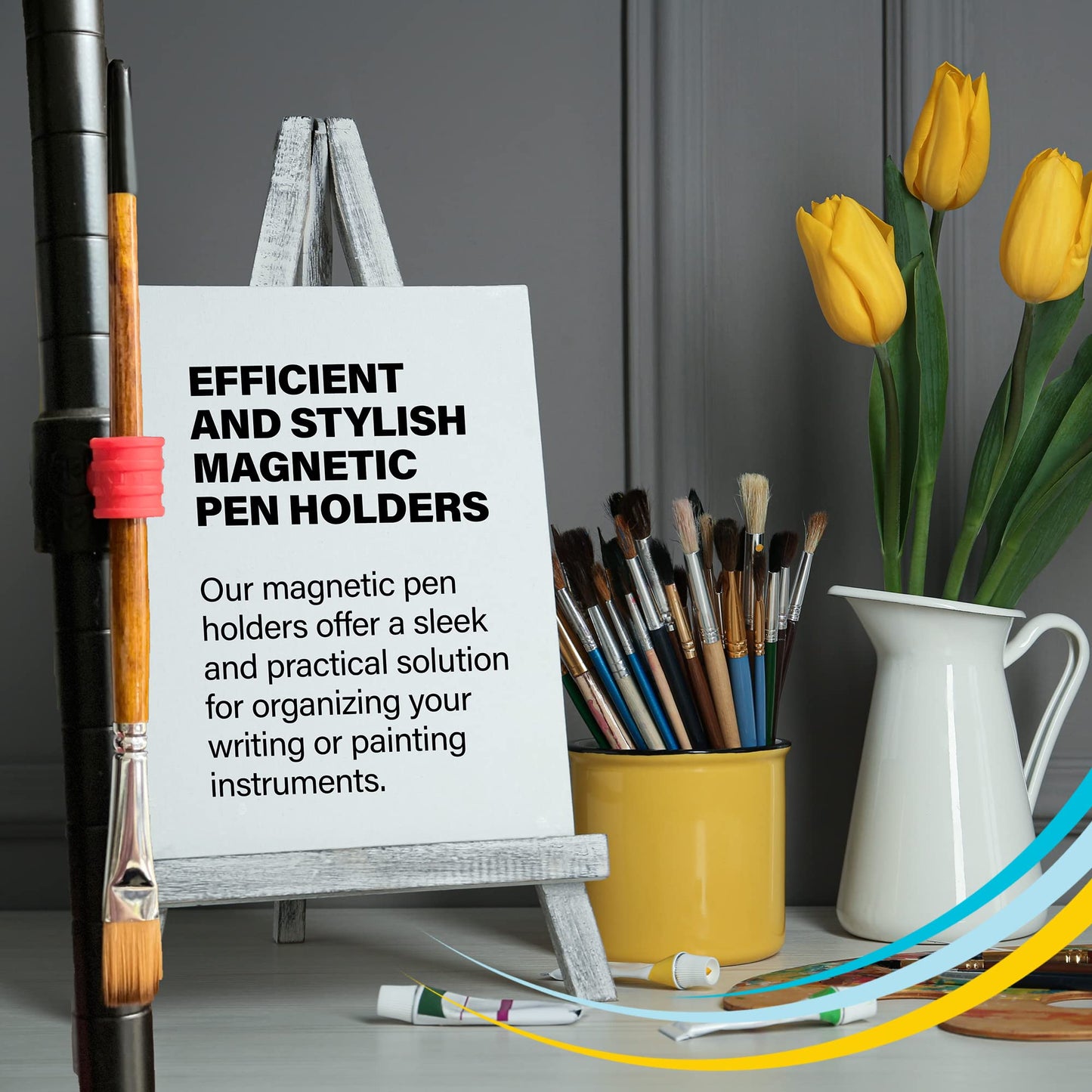 Better Labz Stick-O Pen Magnetic Pen Pencil Holder - Holds Most Pens, Pencils and Thin Markers.