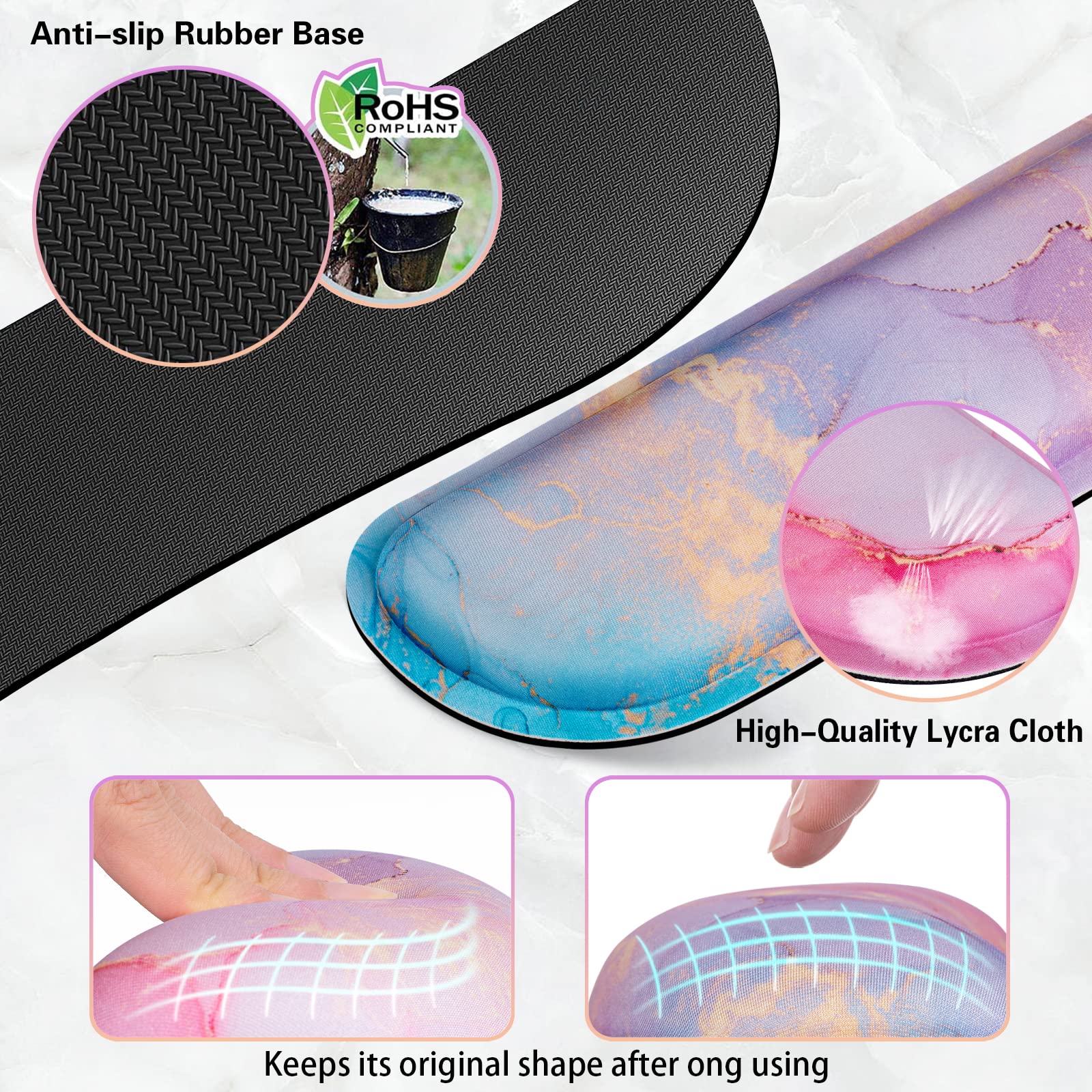 Canjoy Desk Mat with Keyboard and Mouse, Desk Pad with Wrist Rest Support