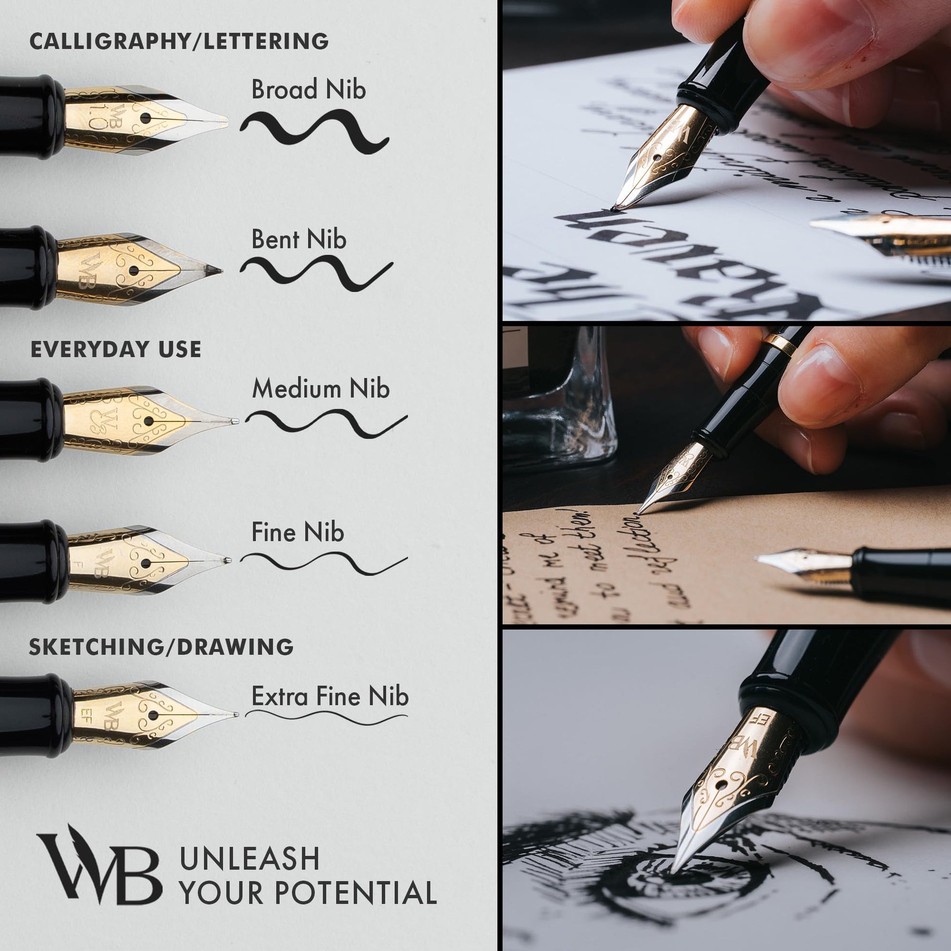 Wordsworth & Black Luxury Fountain Pen Set for Writing, Medium Nib, Bronze