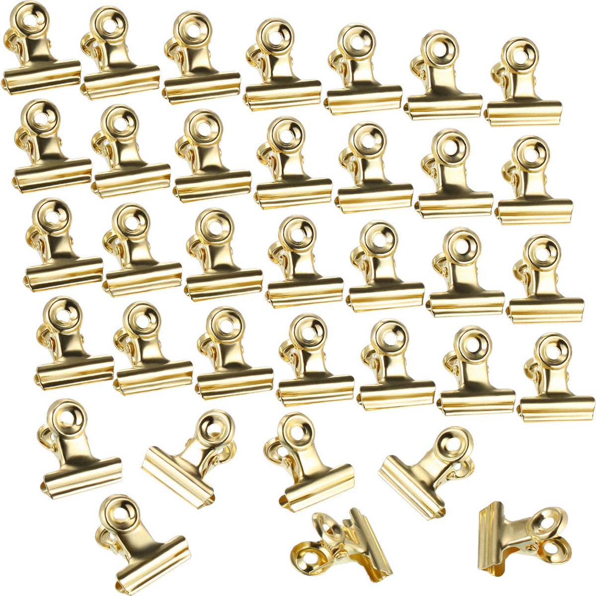 Boao 100 Pcs Light Gold Metal Binder Clips Small for Photos Papers Artwork