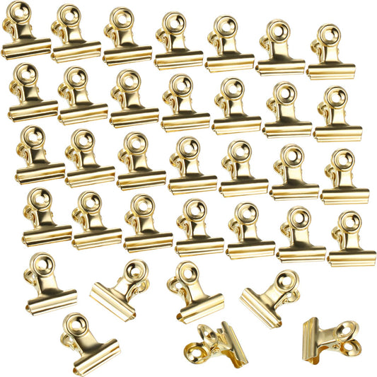 Boao 100 Pcs Light Gold Metal Binder Clips Small for Photos Papers Artwork