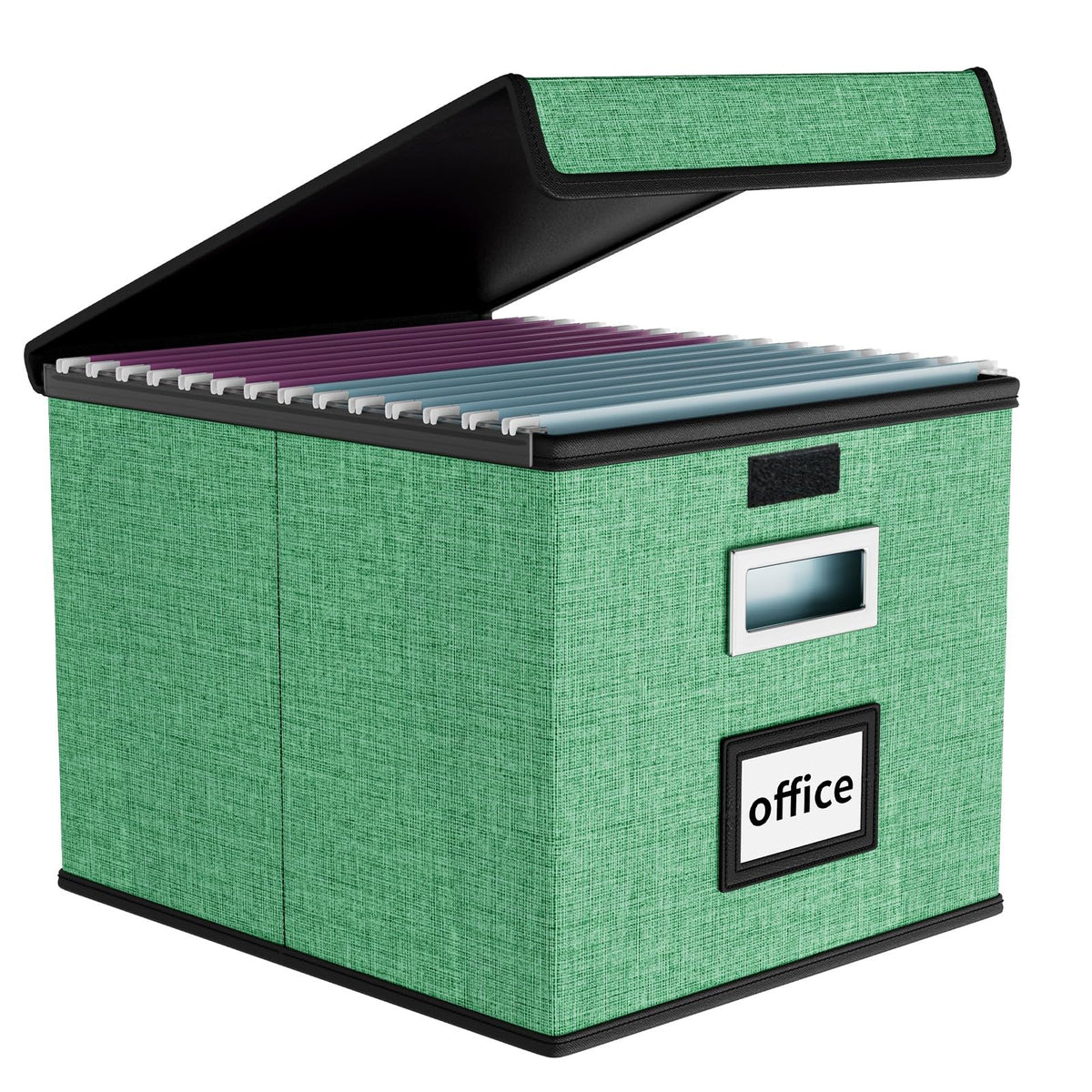 Huolewa File Organizer Box with Lids, Collapsible File Folder Organizer
