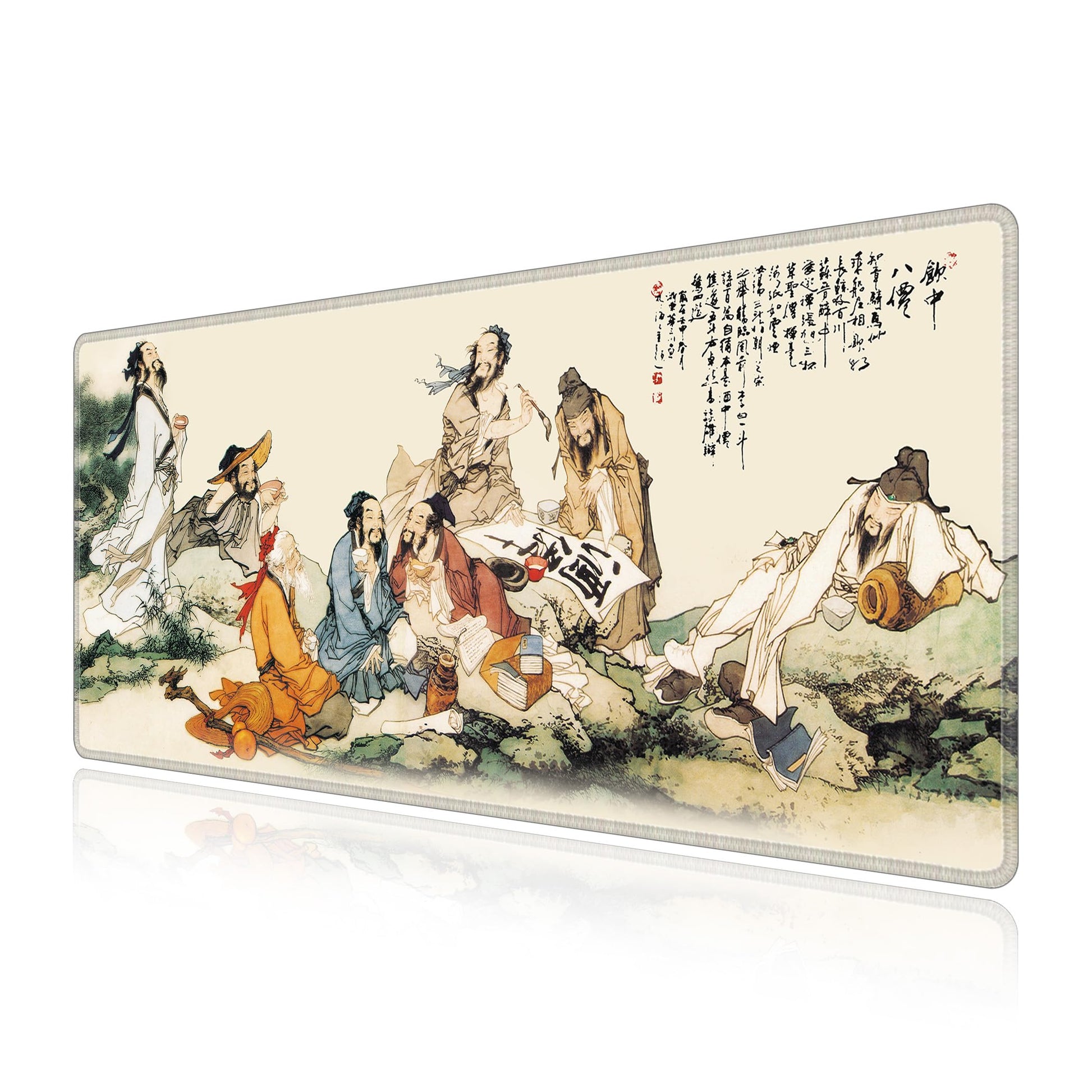 LL-COEUR XXL Landscape Gaming Mouse Pad Computer Keyboard Mat Office Desk Pad (Eight Immortals