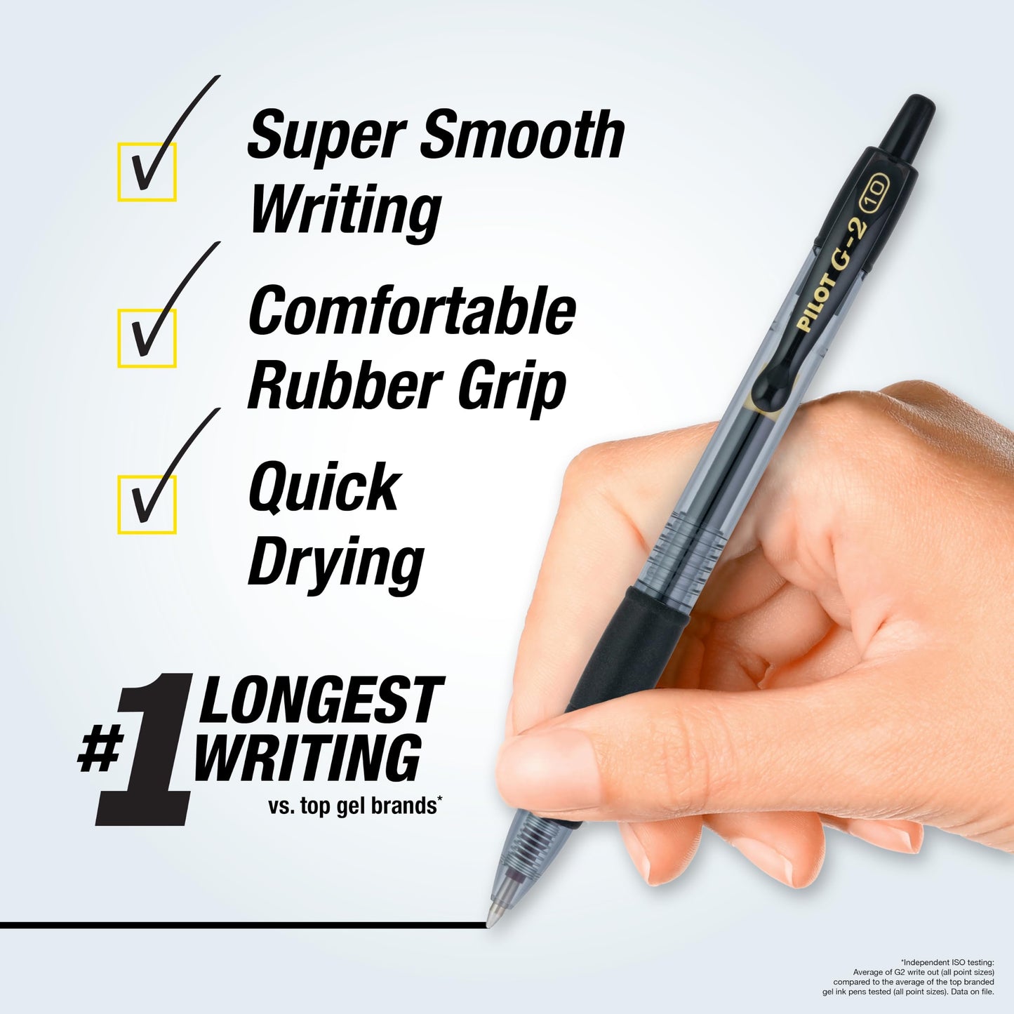 PILOT G2 Premium Gel Pens, Black Pens, Fine Point 0.7 mm, Tub of 48