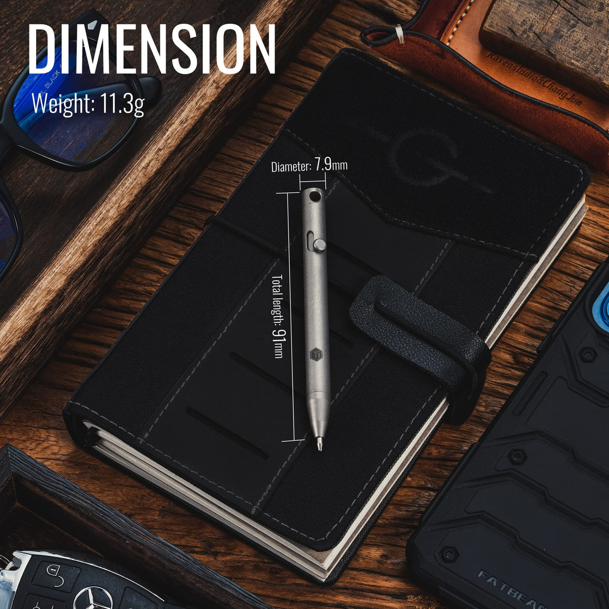 KeyUnity KP00 Titanium Bolt Action Fine Point Pen for Everyday Carry