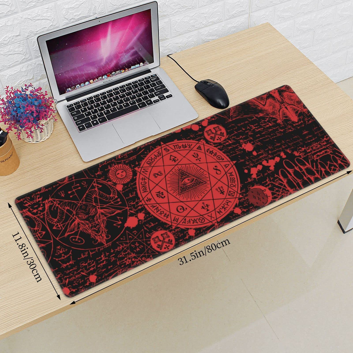 Vintage Mystic Goth Witchy Mouse Pad Extended Large Gaming Mouse Pad XL Oversized Desk Pad Stitched