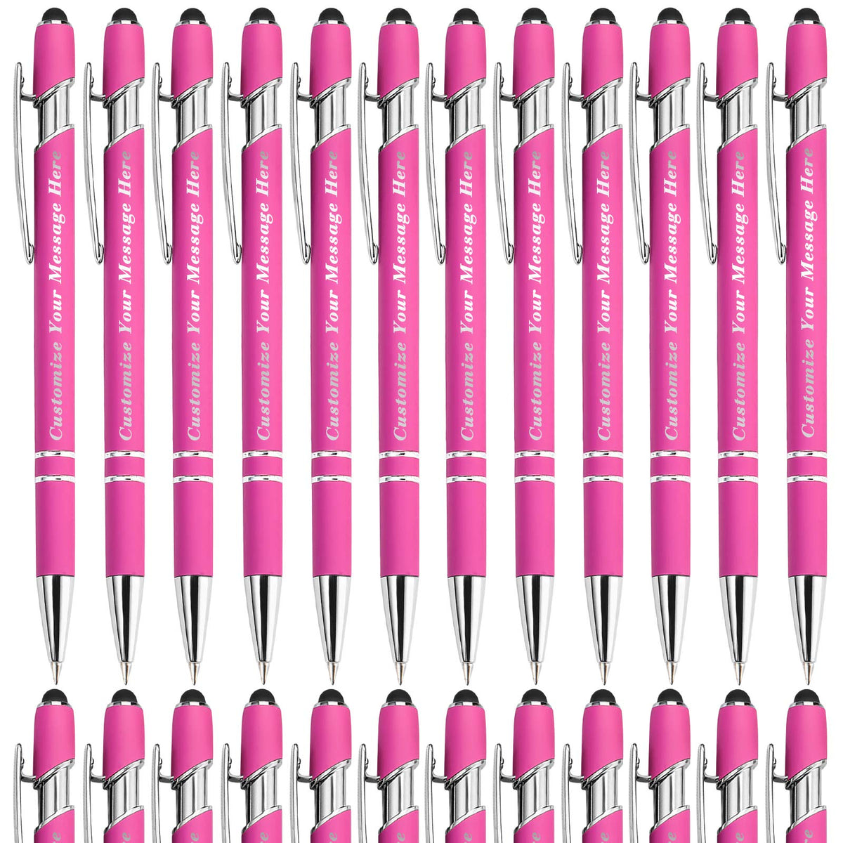 GIFTSDIY Personalized Pens with Stylus,Custom Engraving Ballpoint Pens,Imprinted with Your Logo or