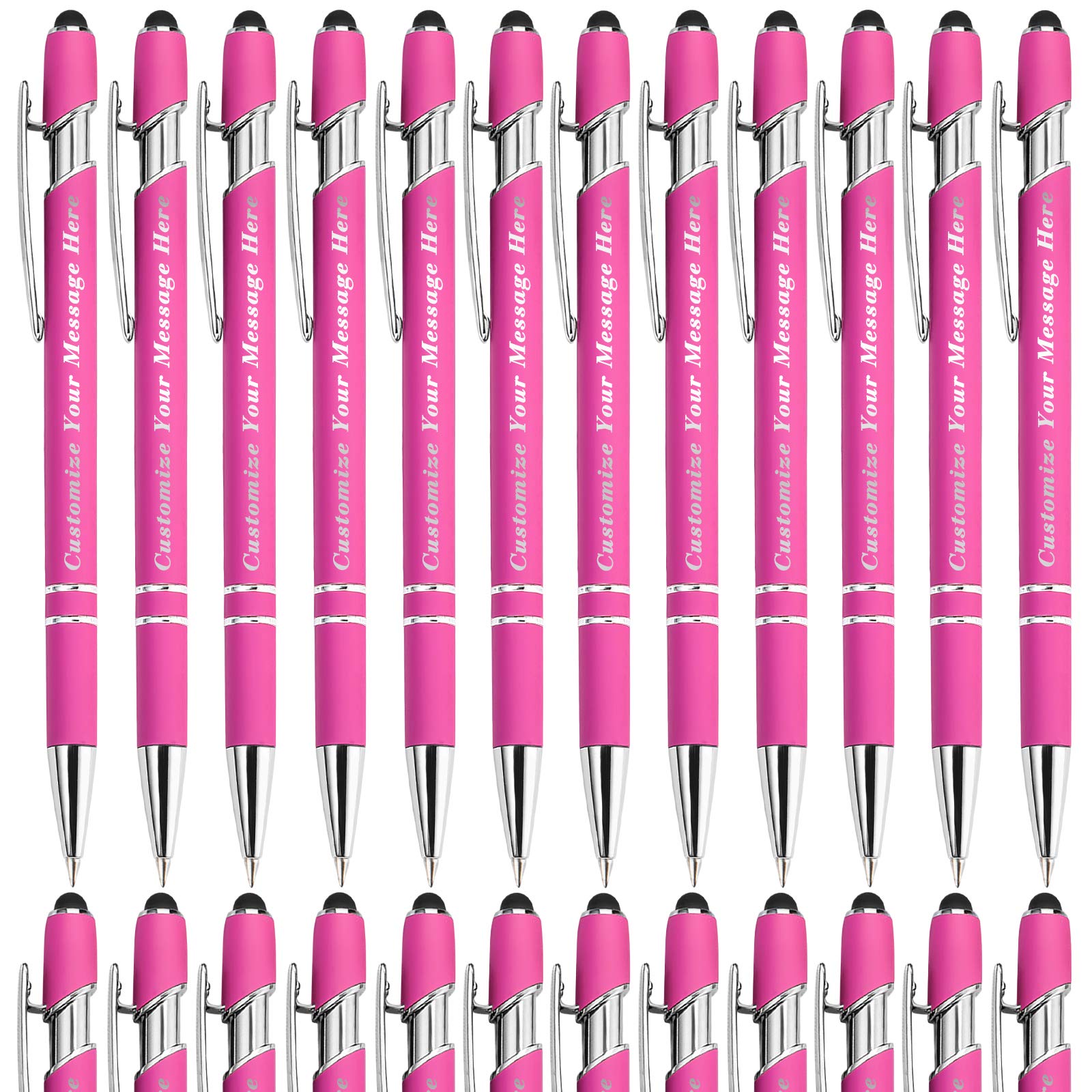 GIFTSDIY Personalized Pens with Stylus,Custom Engraving Ballpoint Pens,Imprinted with Your Logo or