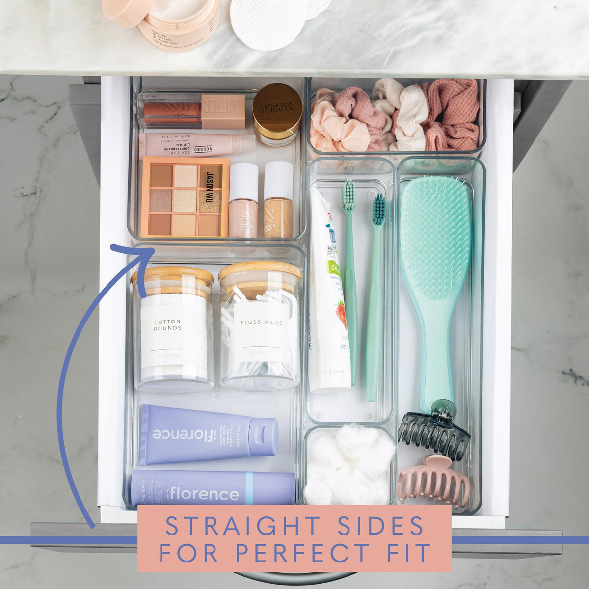 primebox Plastic Clear Acrylic Drawer Organizers. Bathroom, Kitchen, Bedroom, Utensils, Office