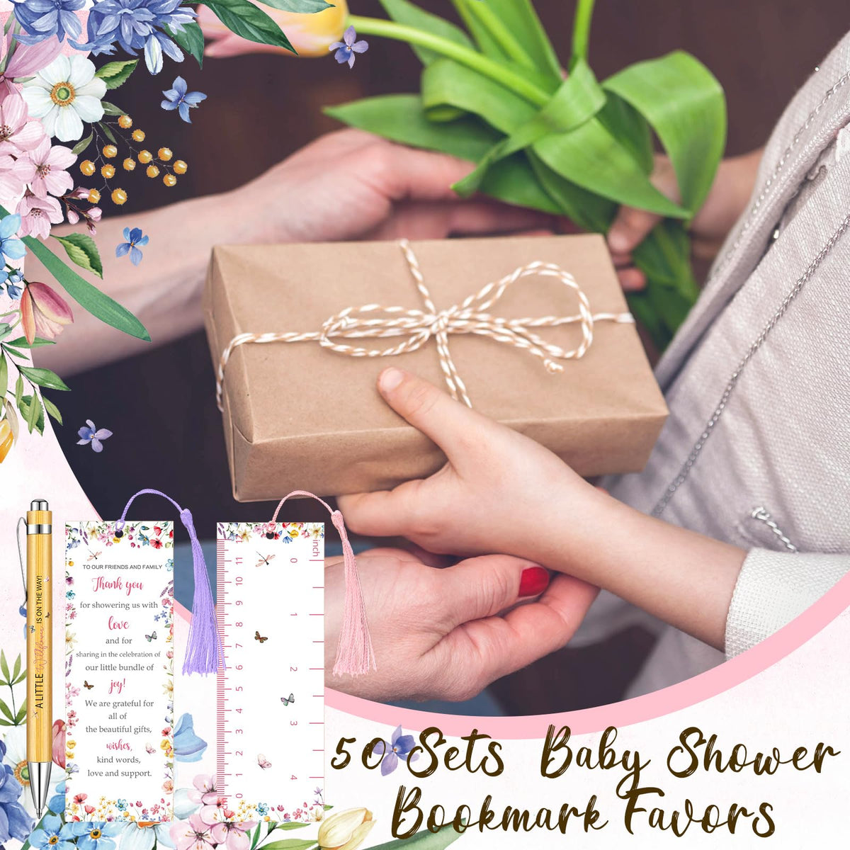 Gilprop 50 Sets Wildflower Baby Shower Gender Reveal Favors for Guests