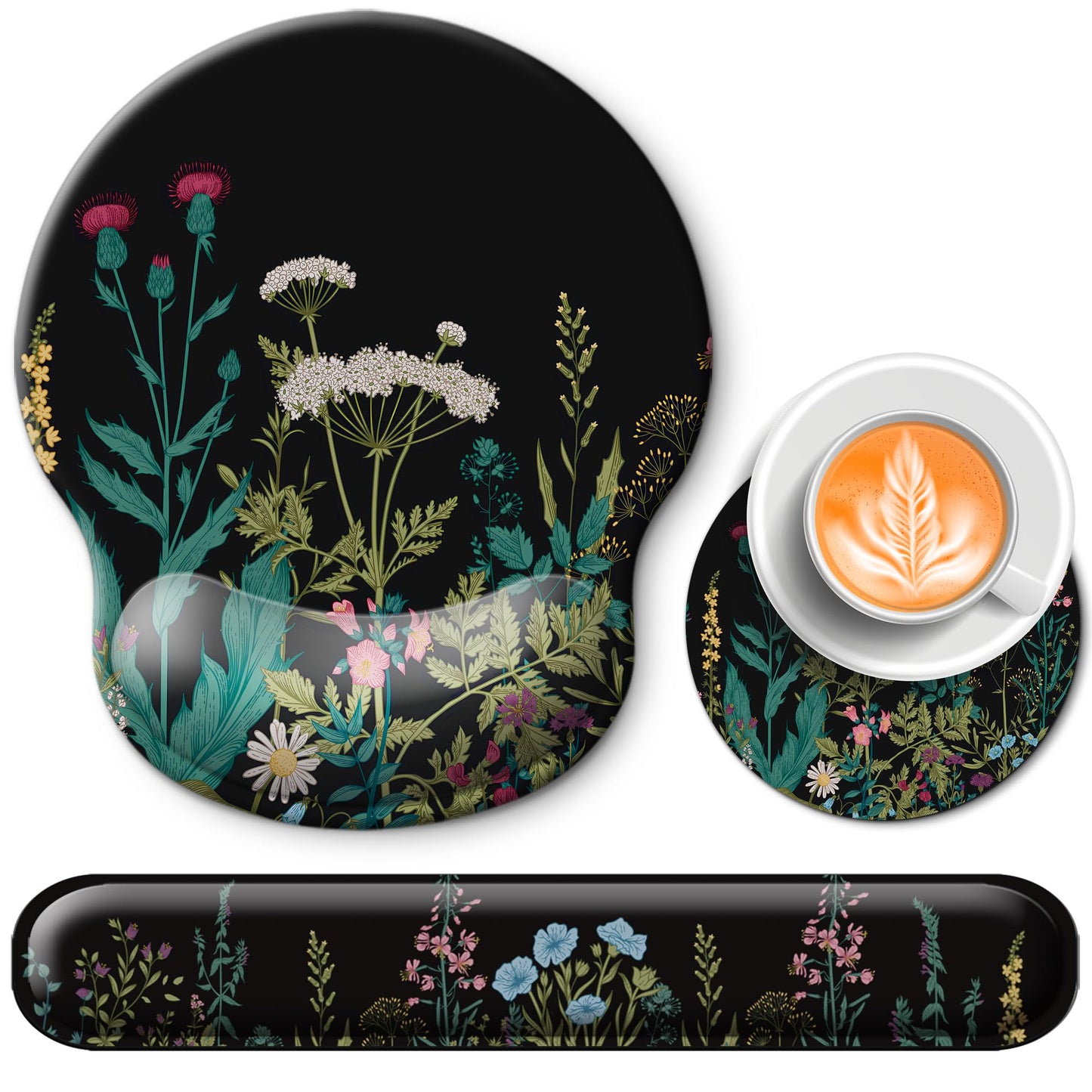 Wiabsi Mouse Pad and Keyboard Wrist Rest Support,Ergonomic Mouse Pad Set