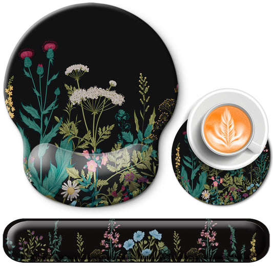 Wiabsi Mouse Pad and Keyboard Wrist Rest Support,Ergonomic Mouse Pad Set