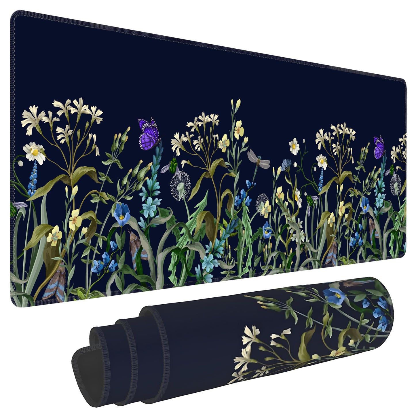 Weeds Flowers Large Mouse Pad,Gaming Keyboard Desk Pad,Extended Mouse Mat Non-Slip Rubber Base with