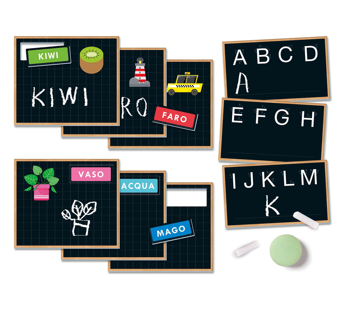 Clementoni Sapientino 16374 Writing and Drawing Chalkboard, Educational Game 4 Years for Learning