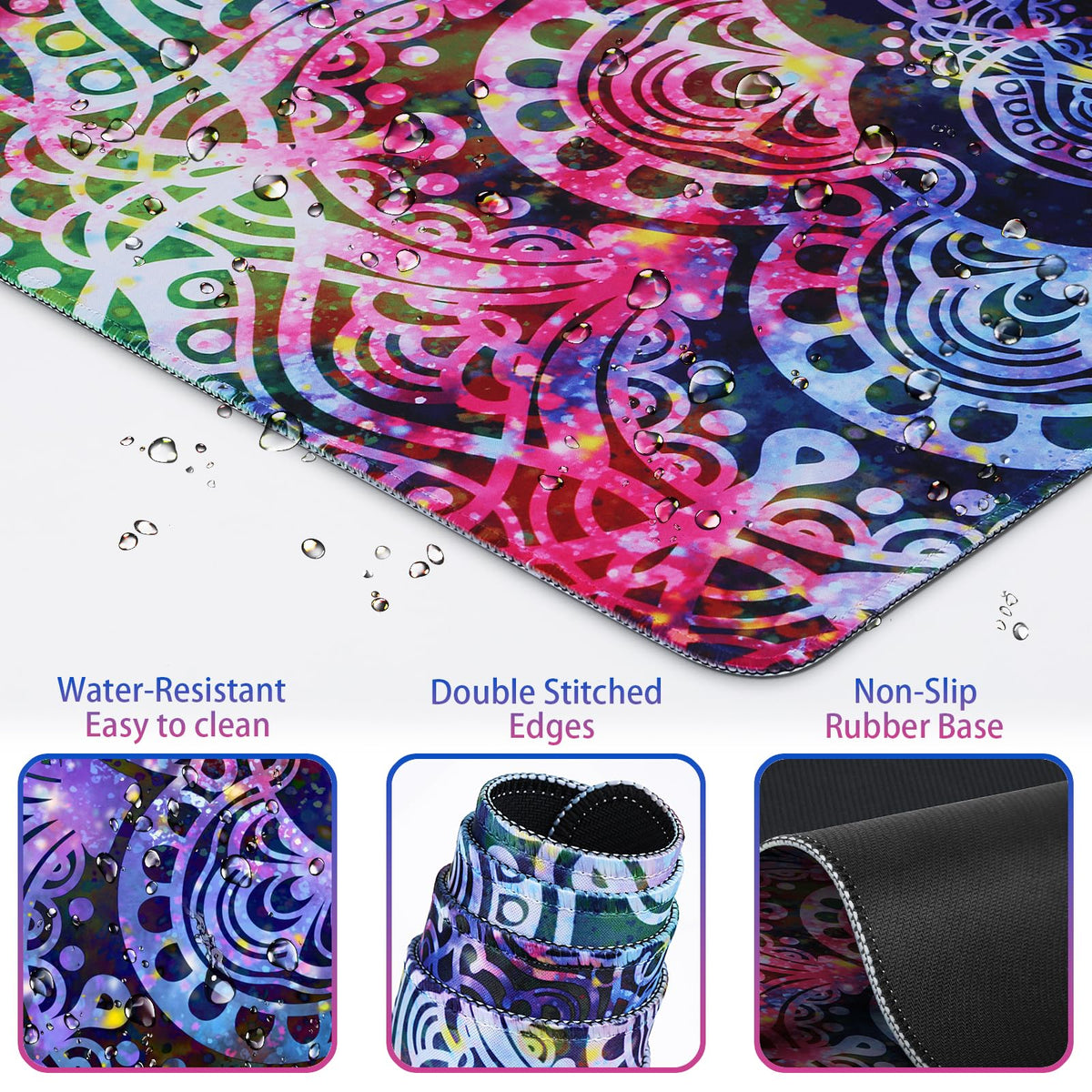 QOMOLAMA Mouse Pad with Wrist Rest, 4-in-1 Large Mousepad Keyboard