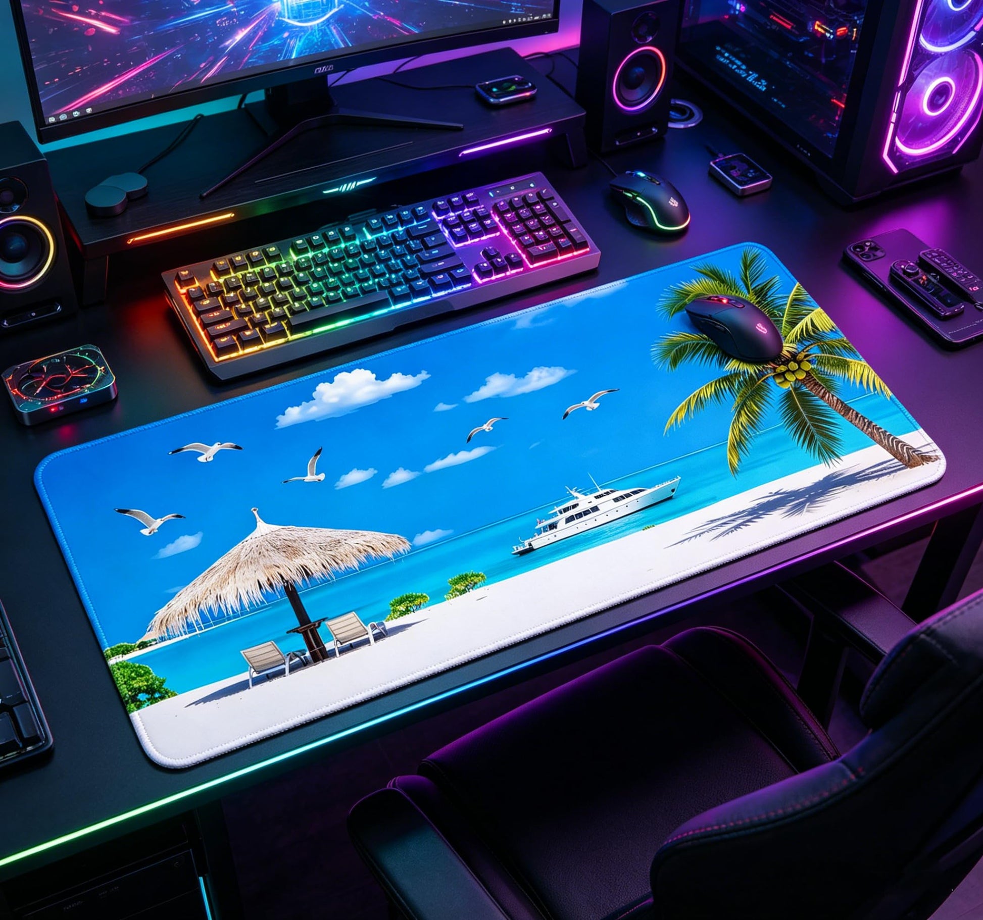 RTGGSEL 31.5x11.8 Inch Non-Slip Long Extended Large Gaming Mouse Pad with Stitched Edges XL Laptops