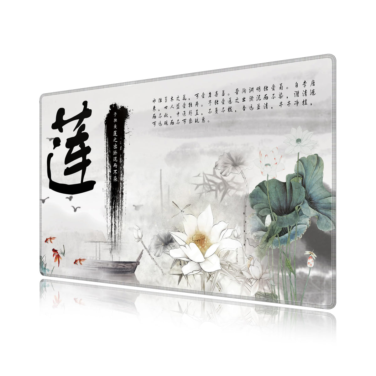 LL-COEUR XXL Landscape Gaming Mouse Pad Computer Keyboard Mat Office Desk Pad (Lotus 2, 23.6" x