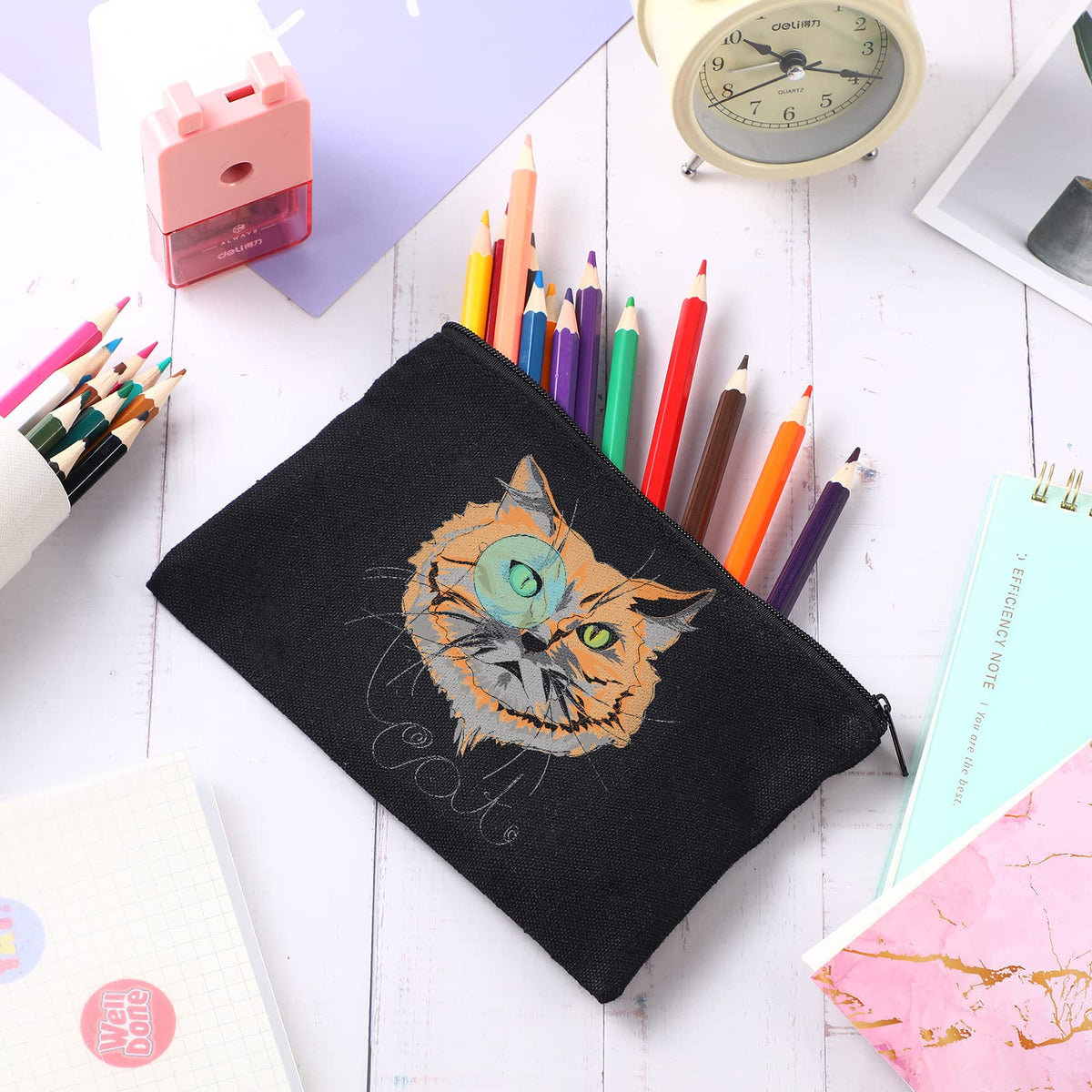 Frienda 50 Pcs Canvas Zipper Pouch Bulk Gift, Black