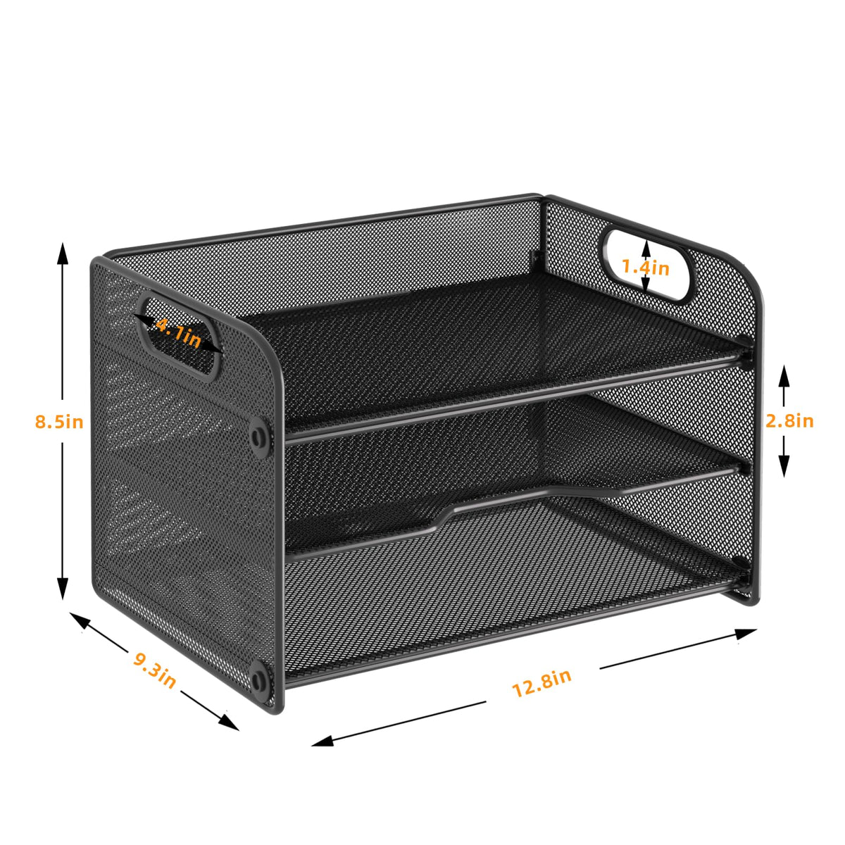 Samstar 3 Tier Letter Tray Paper Organizer with Handle, Mesh Desk Organizer Paper Sorter File Rack