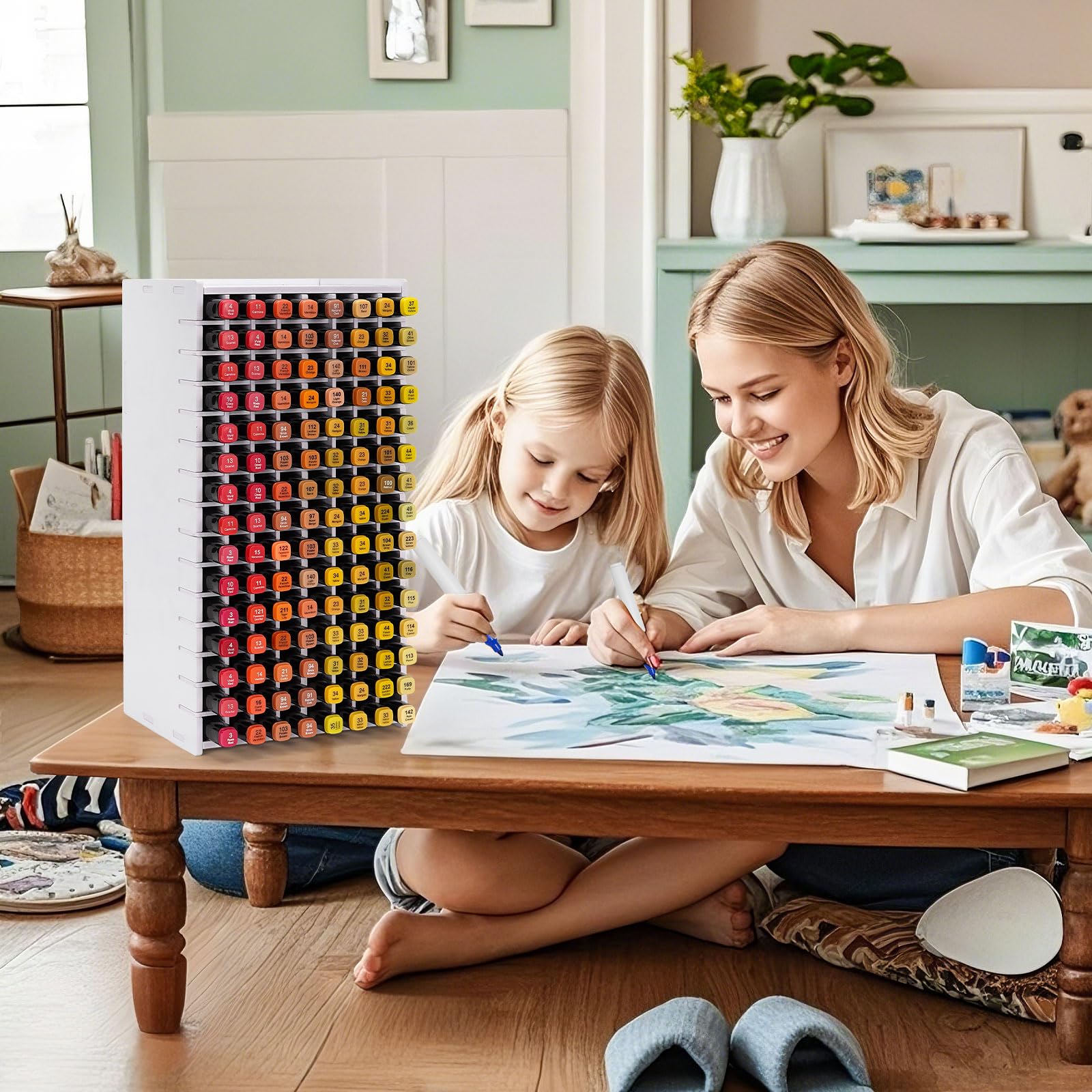 SANFURNEY Art Marker Storage Rack for 120 Markers