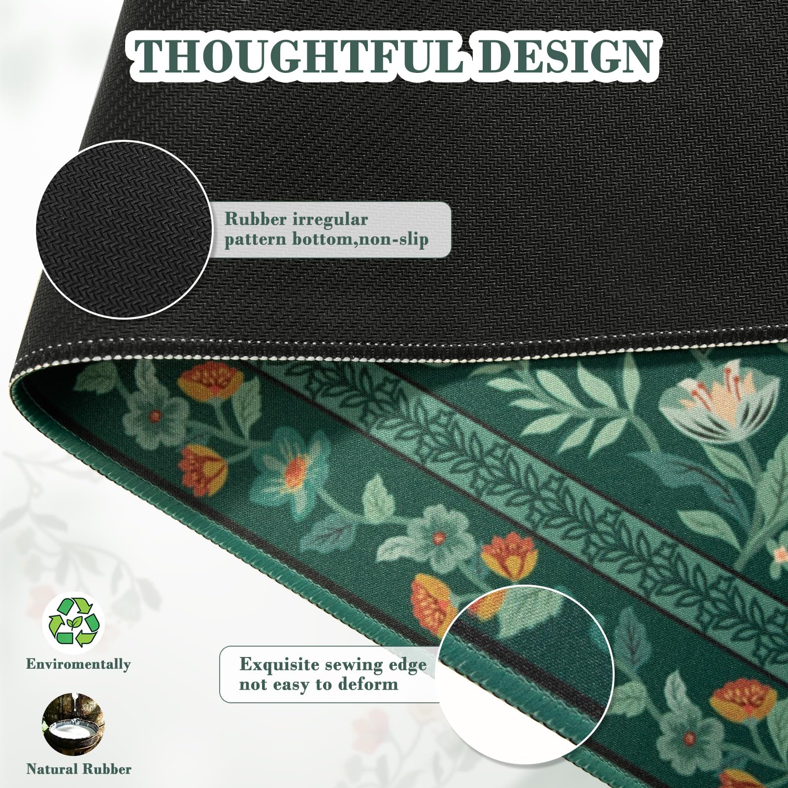 iCasso Desk Mat,Mouse Pad for Office Decor,35.4x15.7in,Deep Green