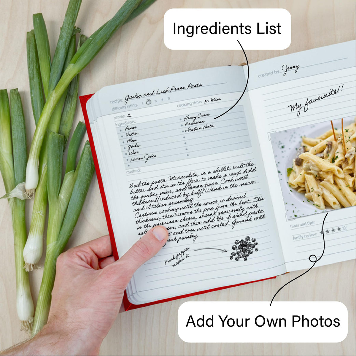 Suck UK - Blank Family Cookbook - Recipe Book To Write In Your Own Recipes - My Family Cookbook